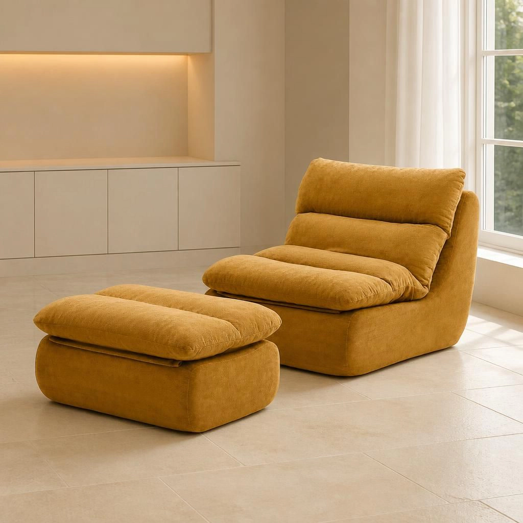 GOODSILO Soft Cotton Fabric Lazy Lounge Bean Bag Chair