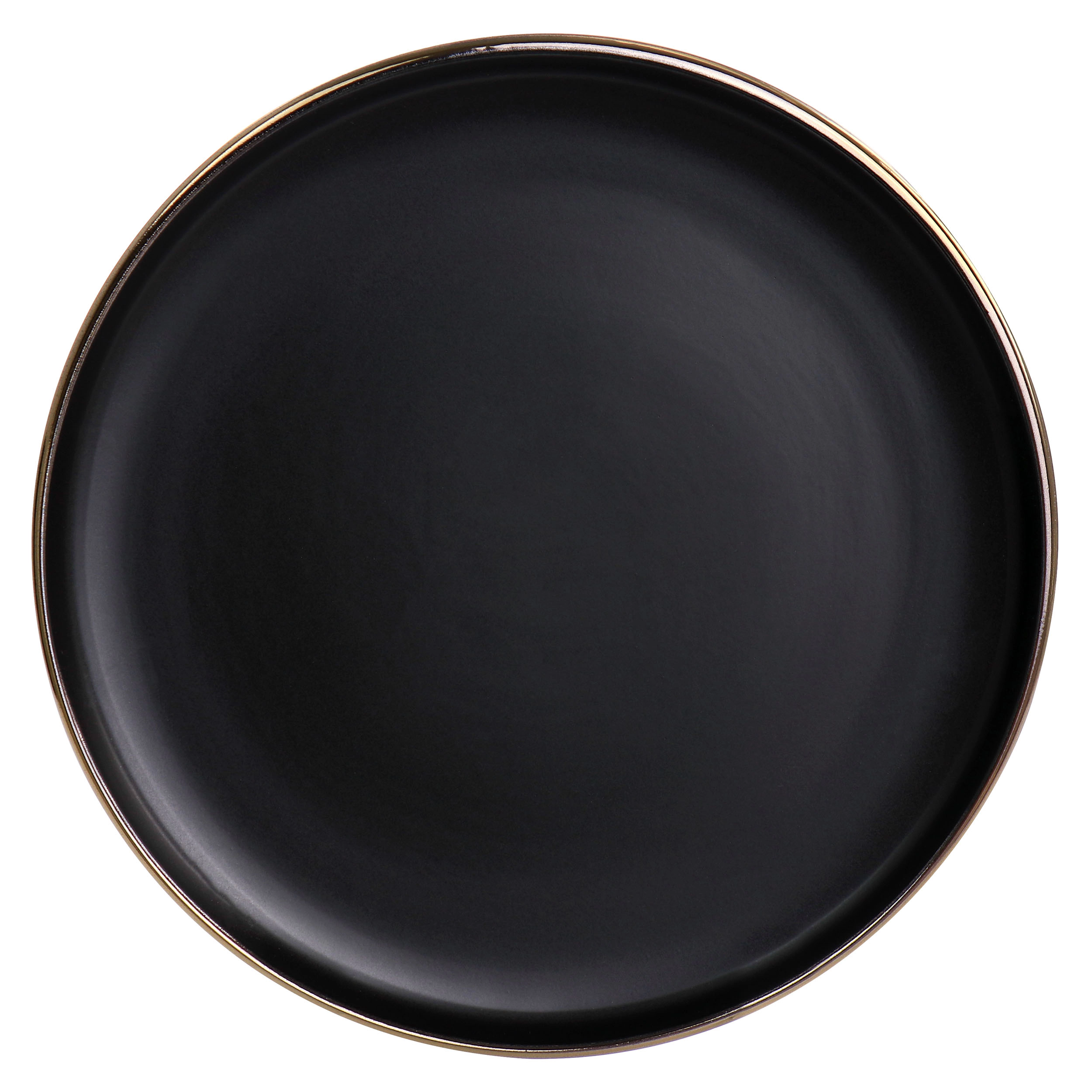 Elama 6 Piece Stoneware Salad Plate Set Matte with Gold Rim