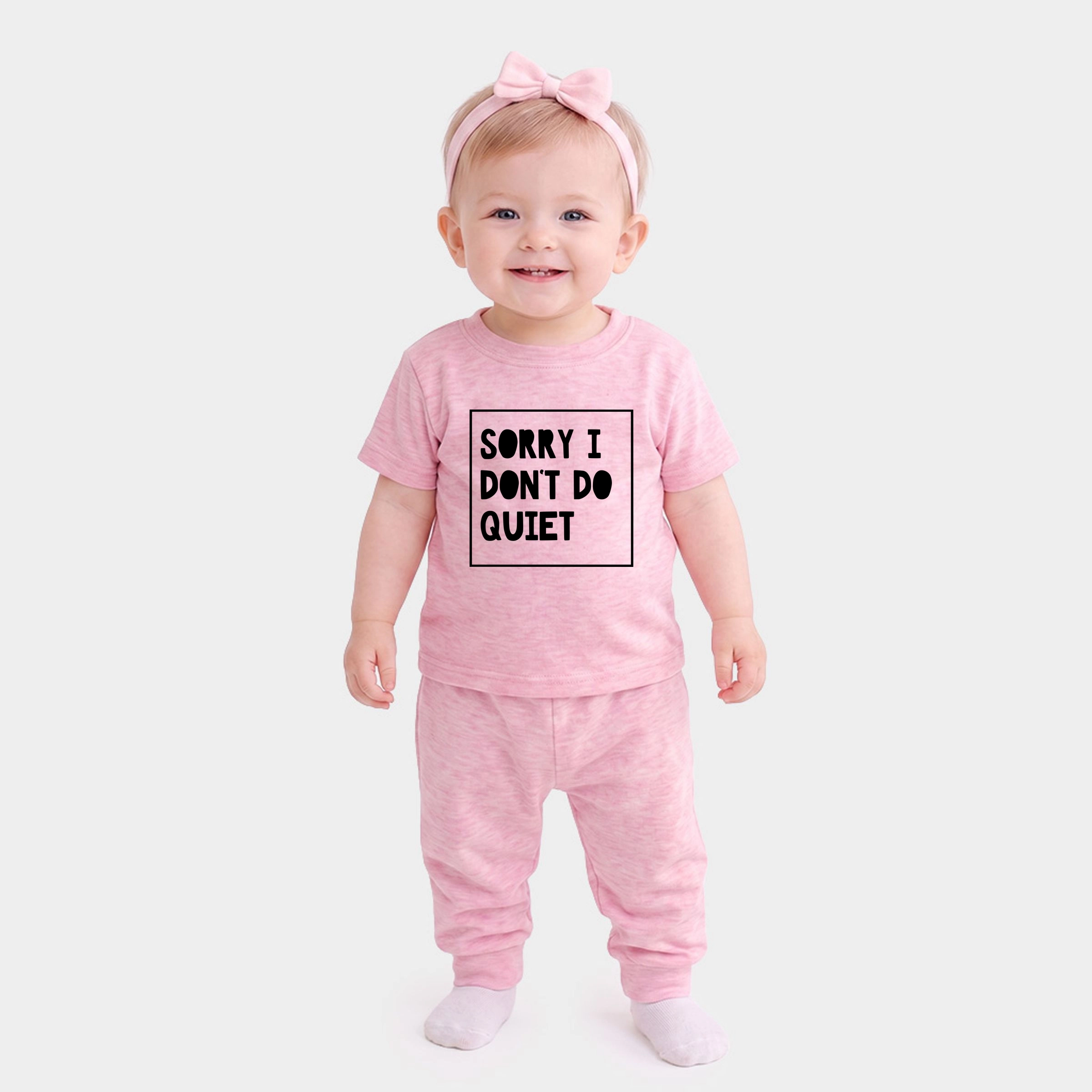 The Juniper Shop - Infant Jogger Pant Crew Set Sorry I Don't Do Quiet