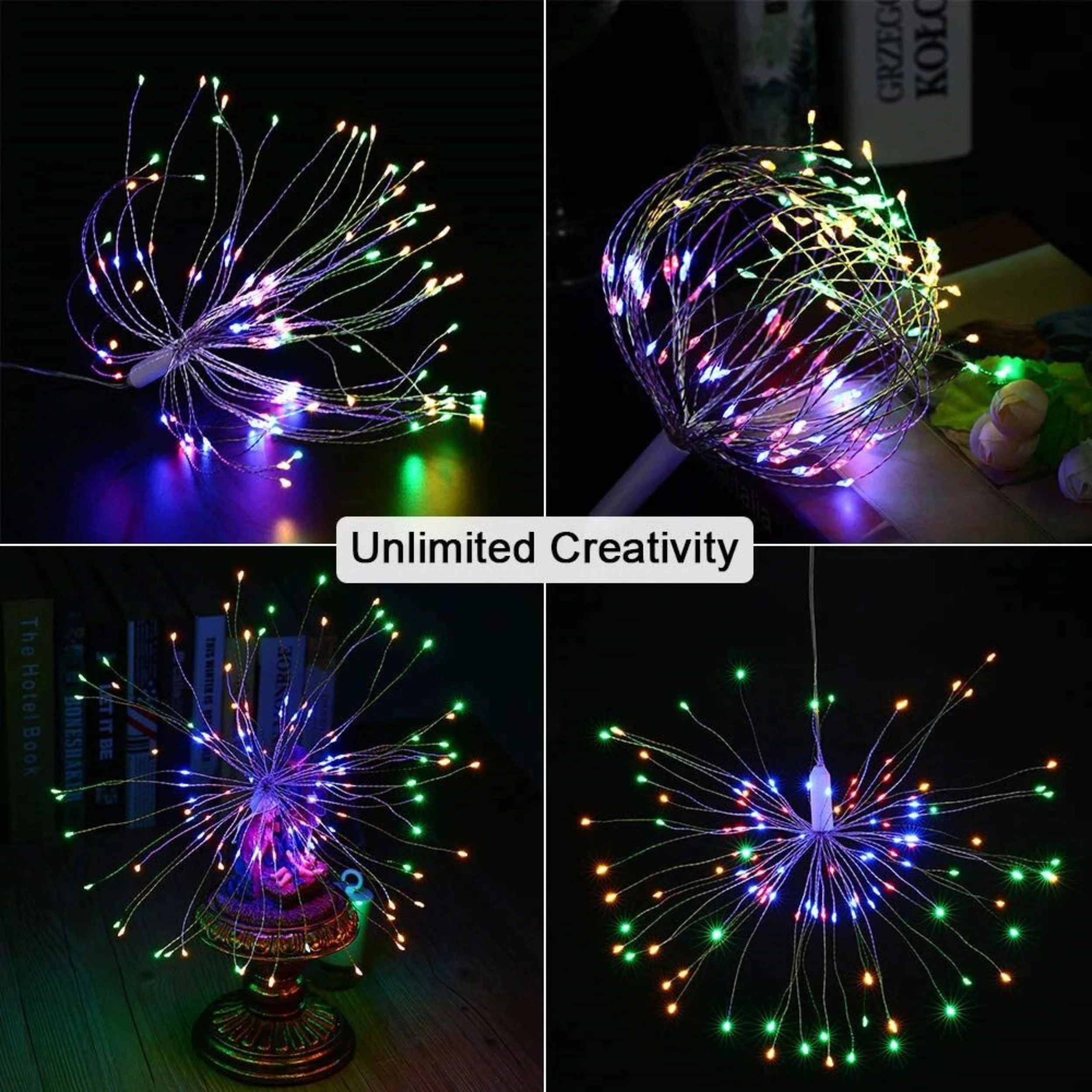 Home Collection 120 LED Hanging Firework Fairy String Lights with Remote
