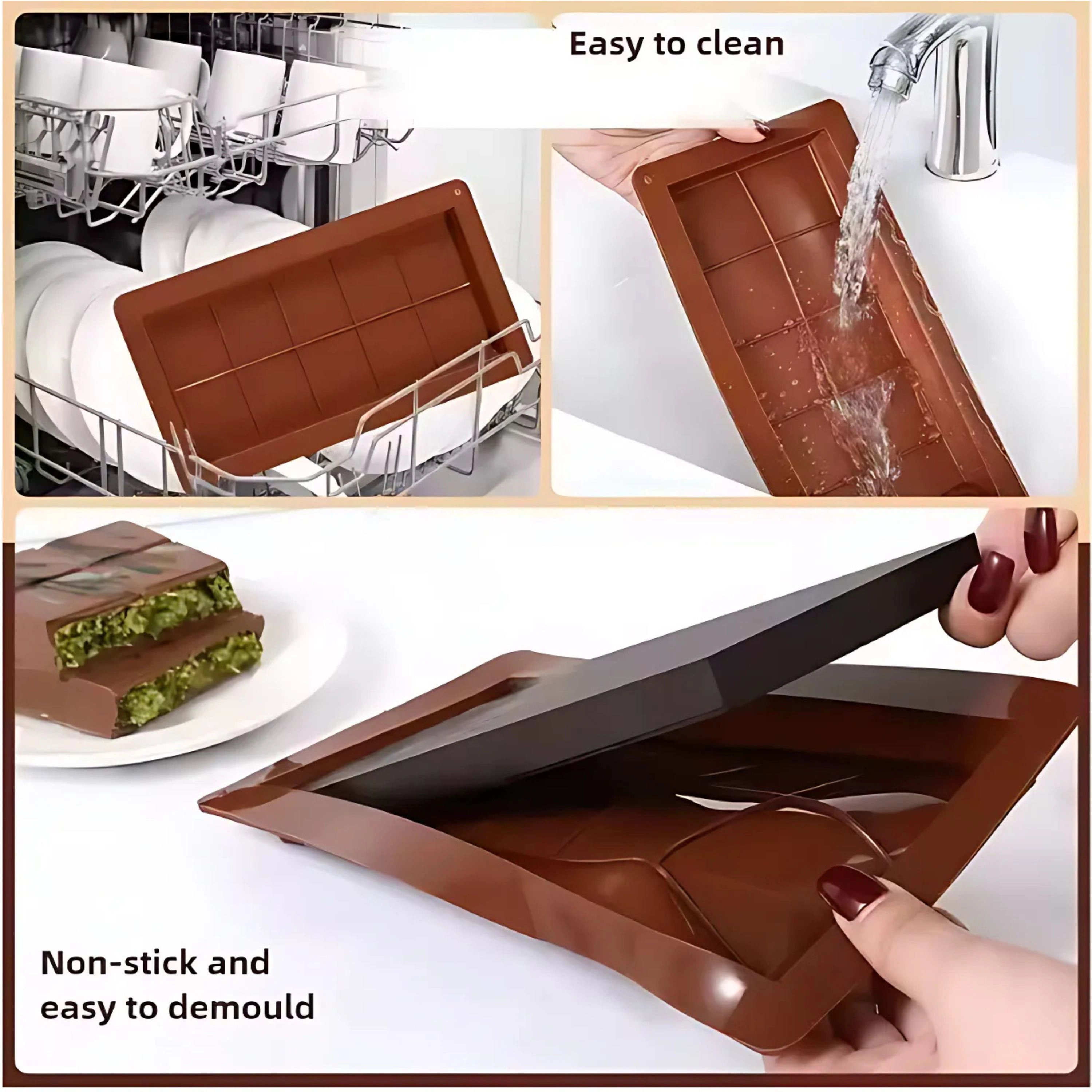 Kitcheniva 1-Piece Large Silicone Chocolate Bar Mold