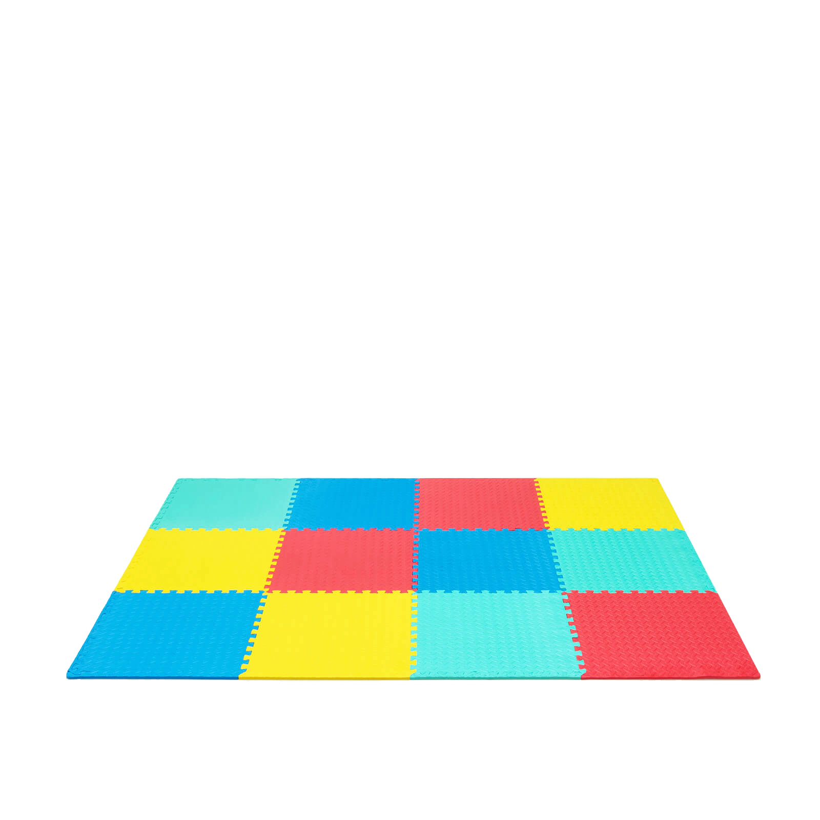 SUGIFT Kids Multicolor 12-Piece Interlocking Foam Floor Play Mat with Anti-Slip Surface 25-in W 25-in D 0.5-in H