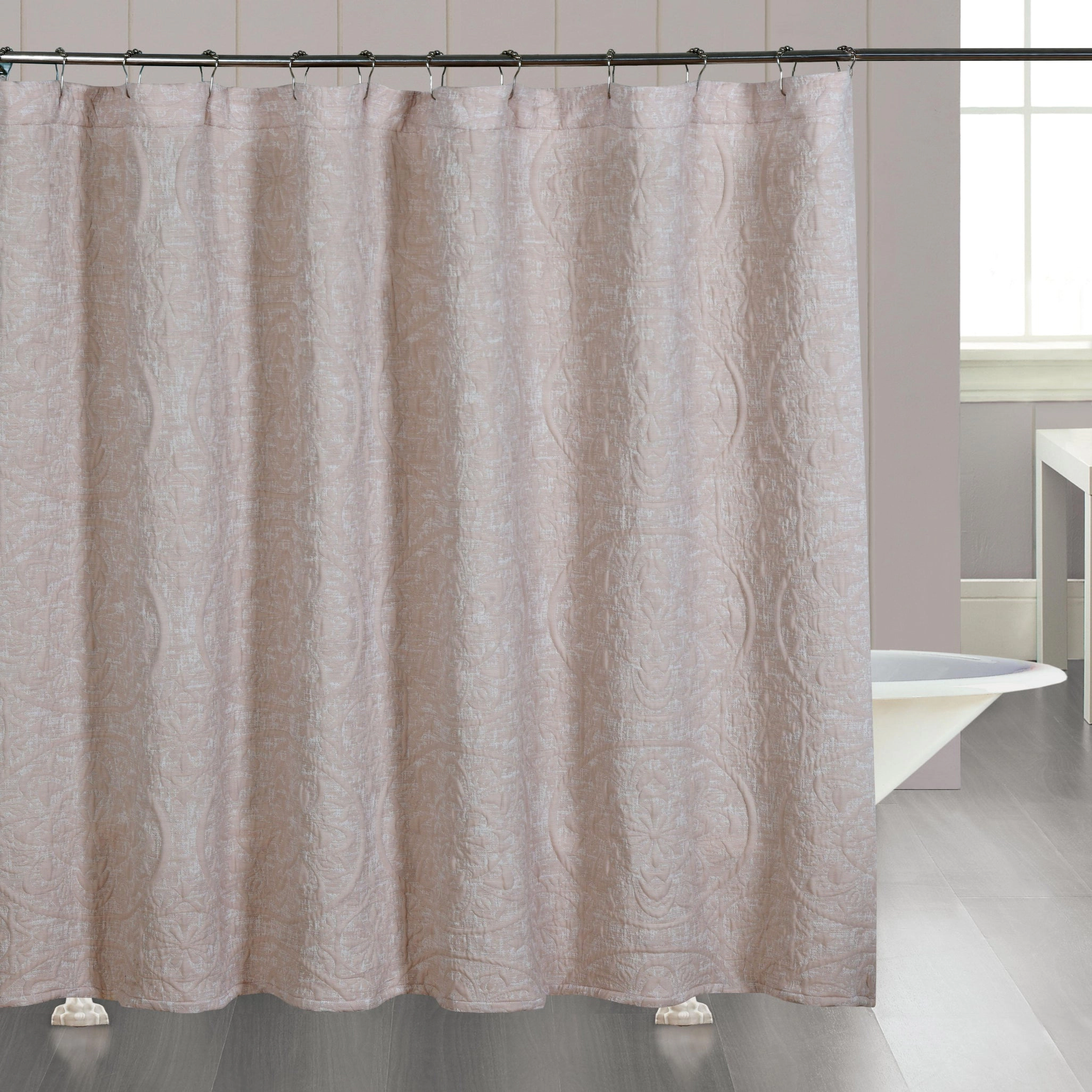 Dainty Home Boheme Medallion Jacquard Textured Soft Polyester Fabric Shower Curtain, 72" x
