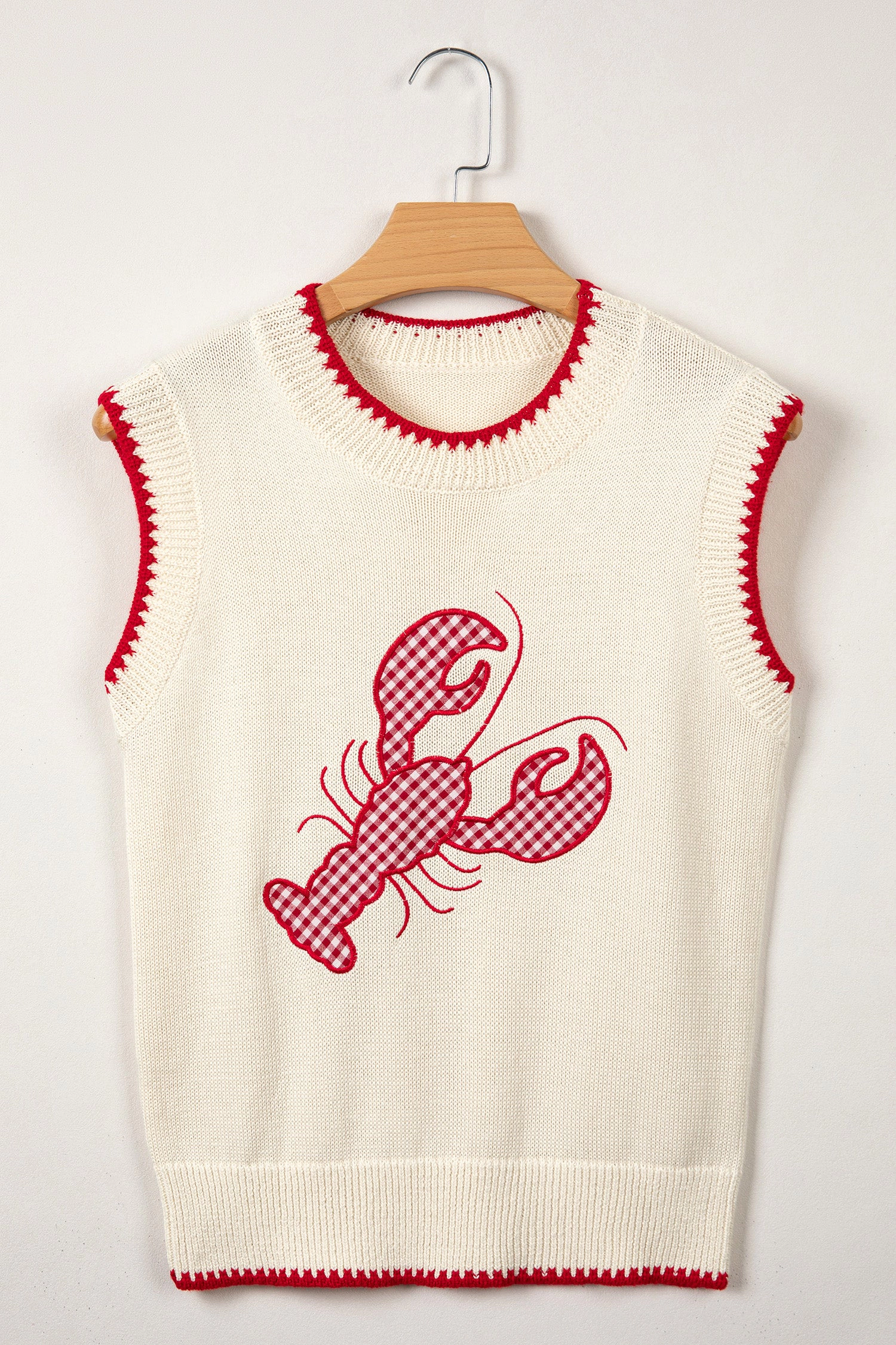 Threaded Pear Emmeline Plaid Crawfish Knit Sweater