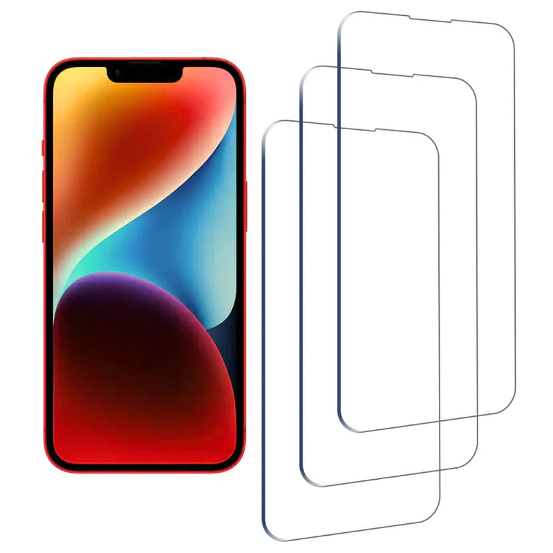 Qixxronics Glass Screen Protector for iPhone 13 [6.1 Inch] Display 3 Pack Tempered Glass, Case Friendly, Shatterproof
