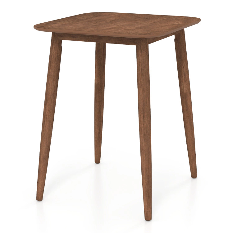 Hivvago 36 Inch Counter Height Bar Table Wooden High Top Pub Table With Solid Rubber Wood Legs