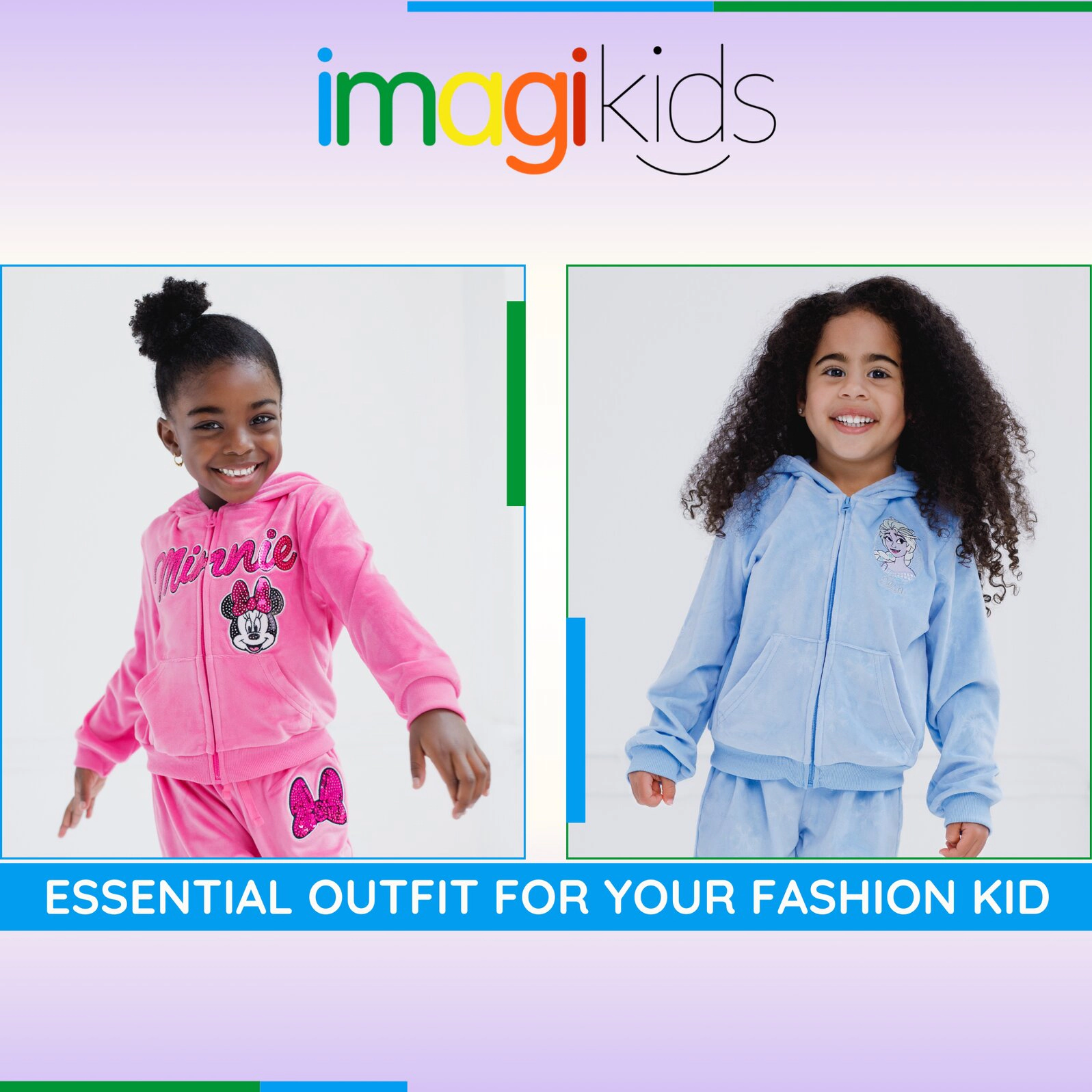Disney Girls' 2-Piece Velour Hoodie and Pants Set