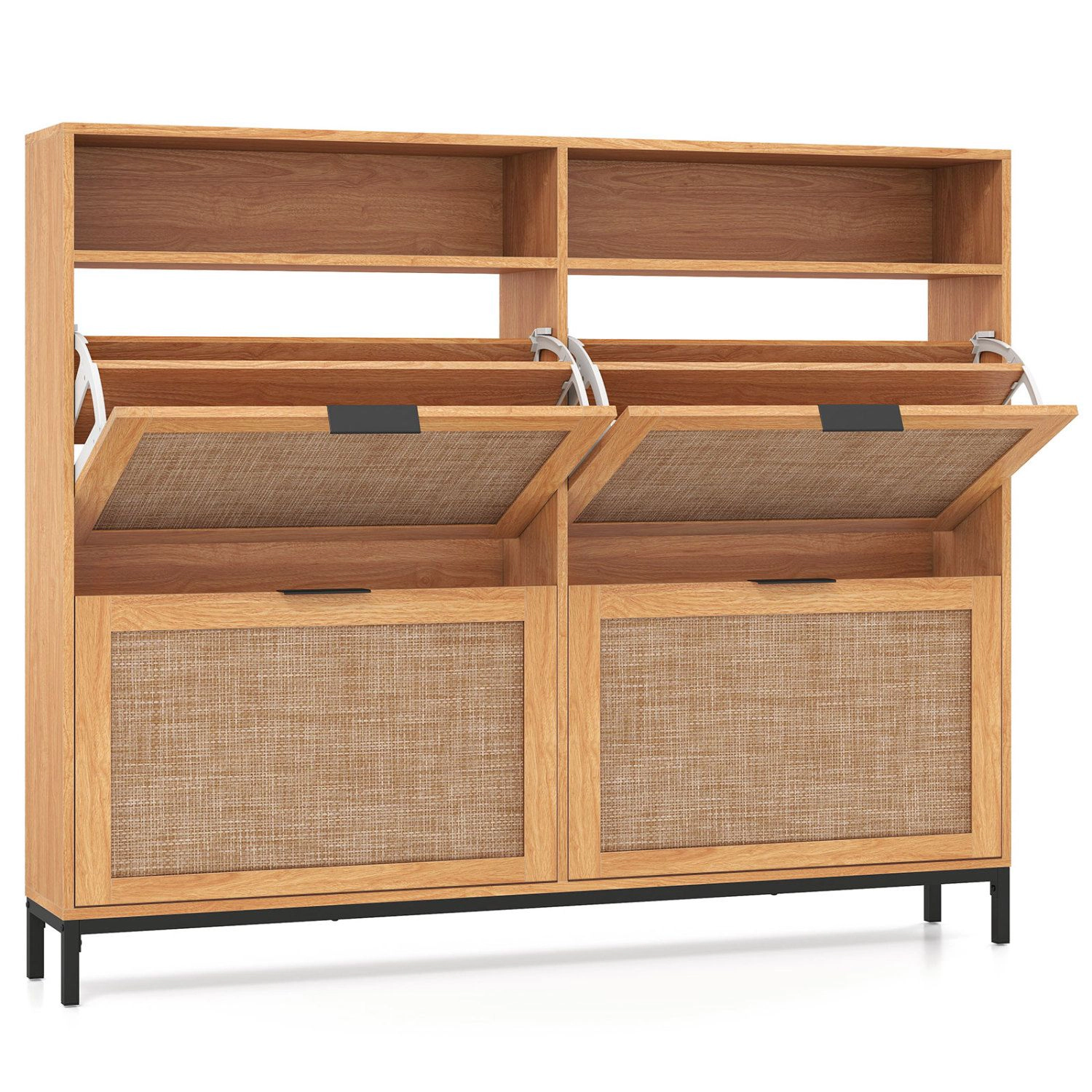 SlickBlue Entryway Shoe Organizer Cabinet with 4 Flip Drawers
