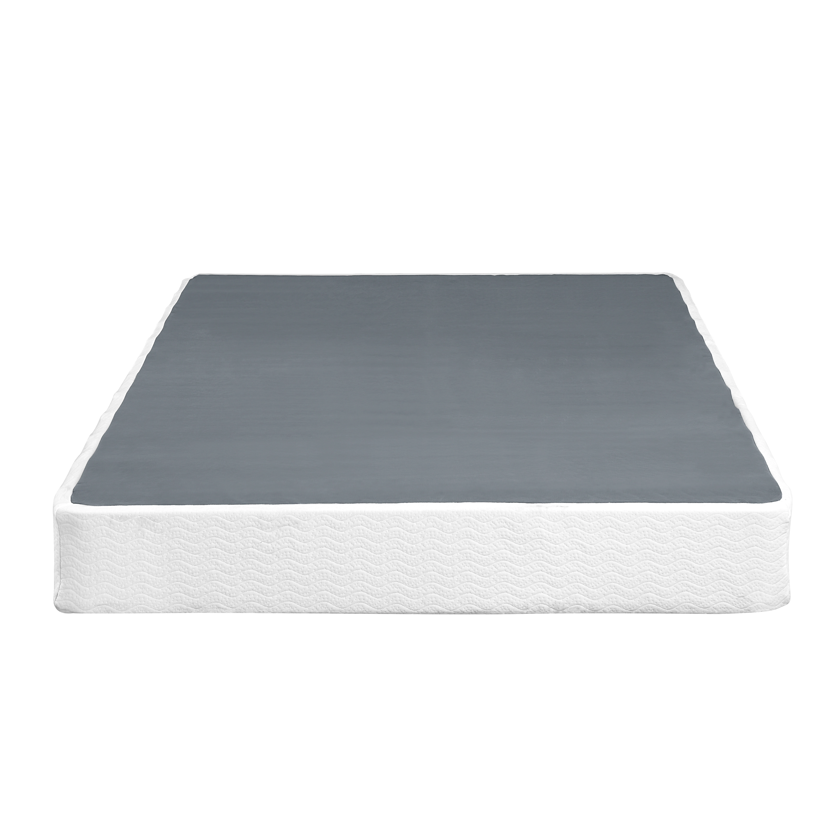 Flynama Queen Mattress Foundation, Black Metal Frame with Textured Fabric Cover