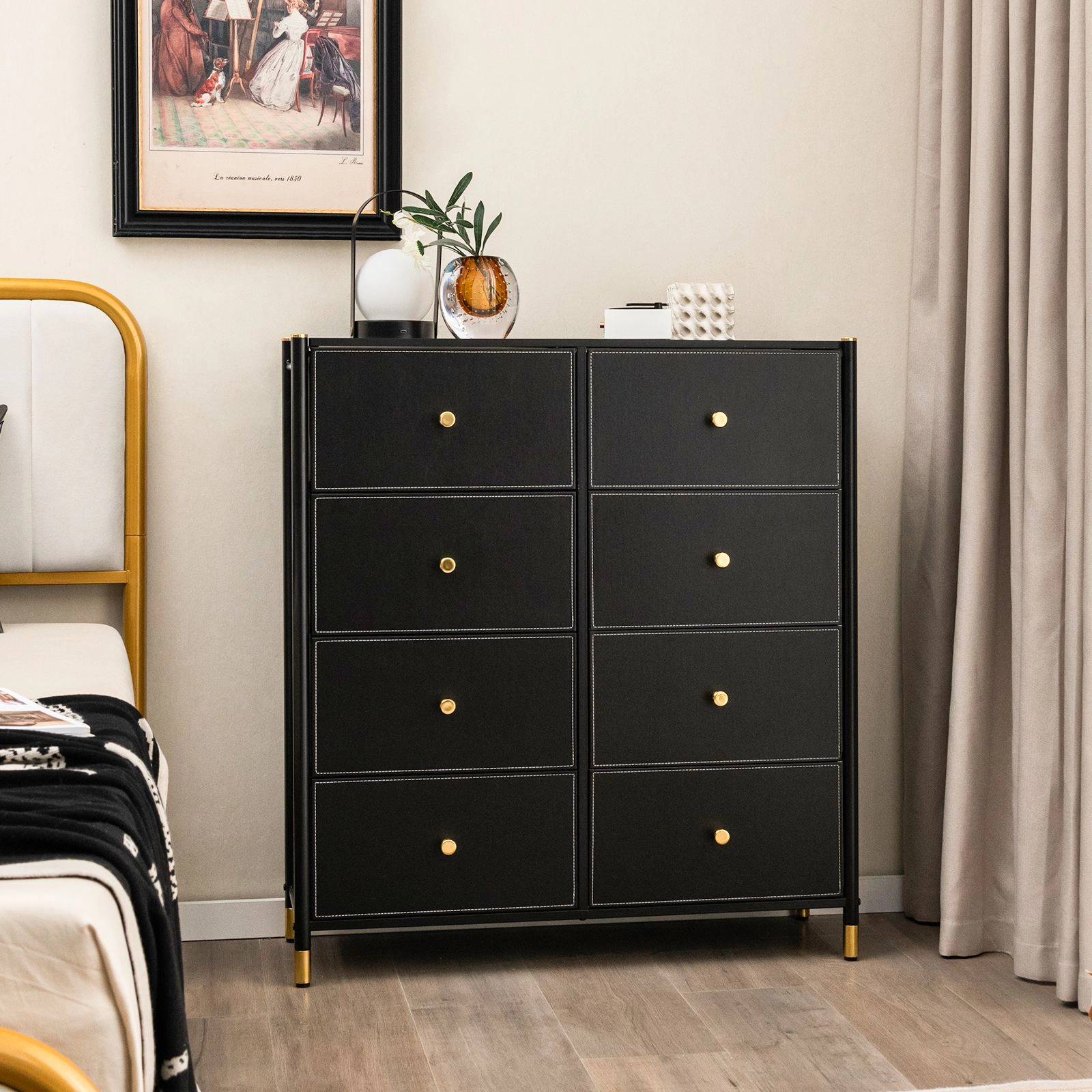 SlickBlue 8-Drawer Storage Dresser with Foldable Fabric Drawers