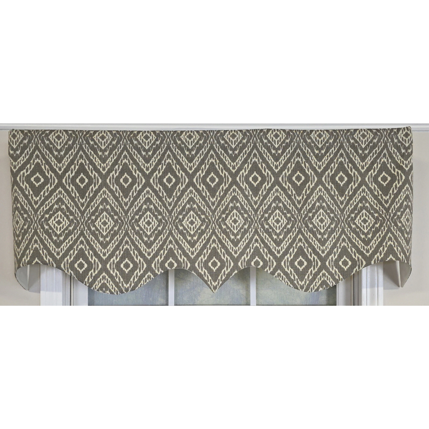 RLF Home 100% Cotton Corsica Regal  Fully lined Windows Rod Pocket Valance 50" x 17"  Gray