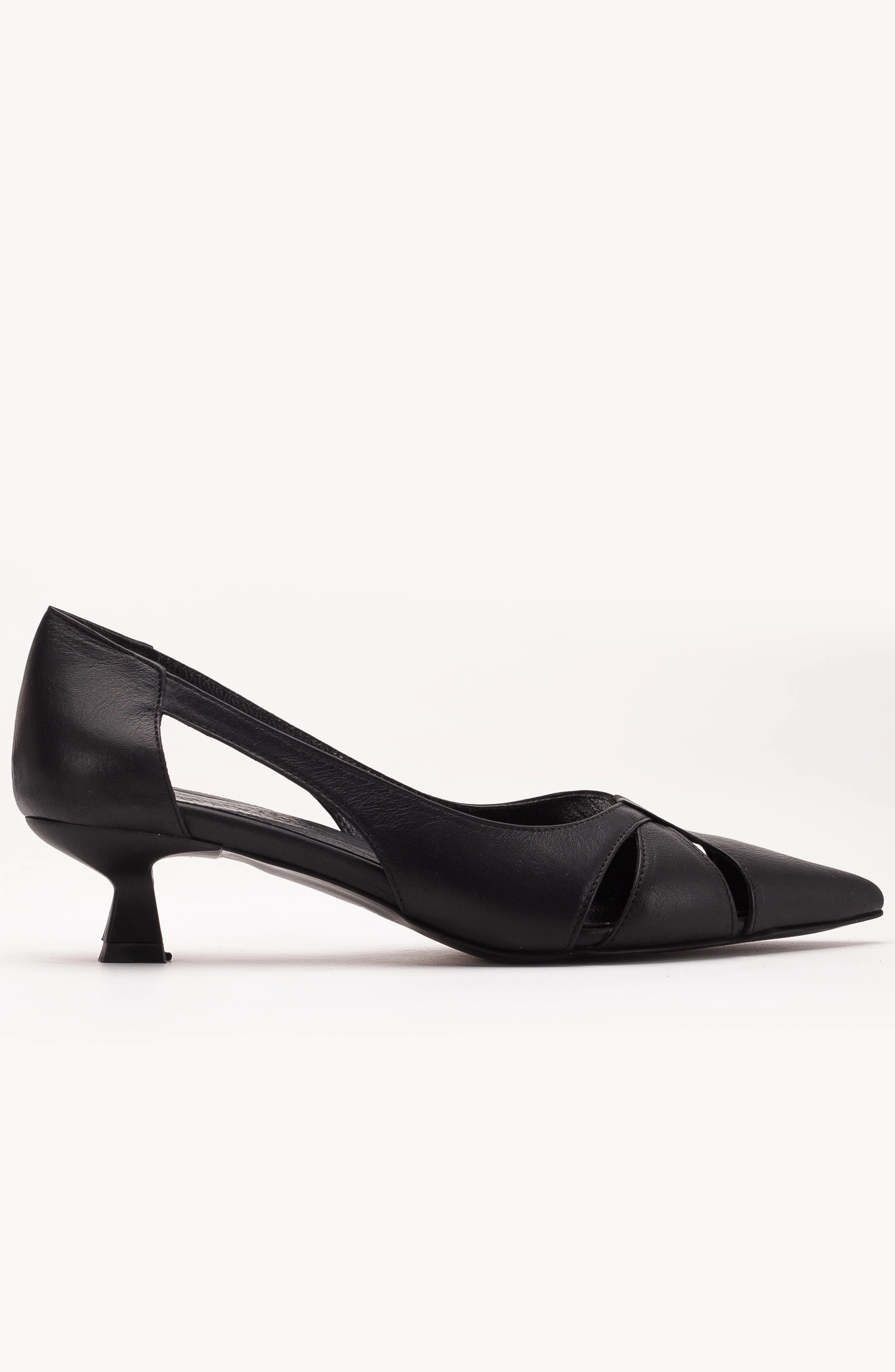 Forever & Always Womens Sidal Kitten Heel Leather Pumps
