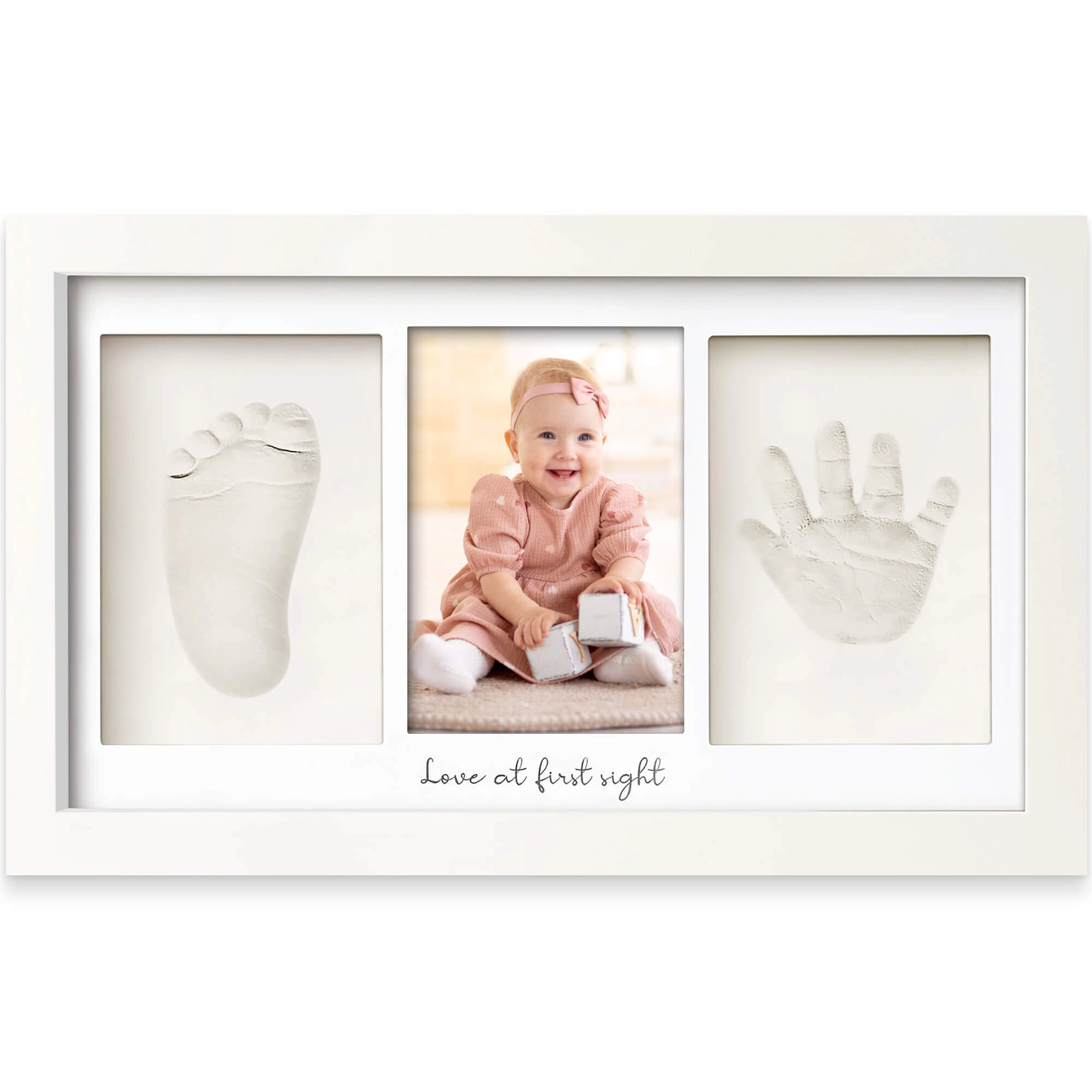 KeaBabies Baby Handprint & Footprint Keepsake Duo Frame for Girls and Boys