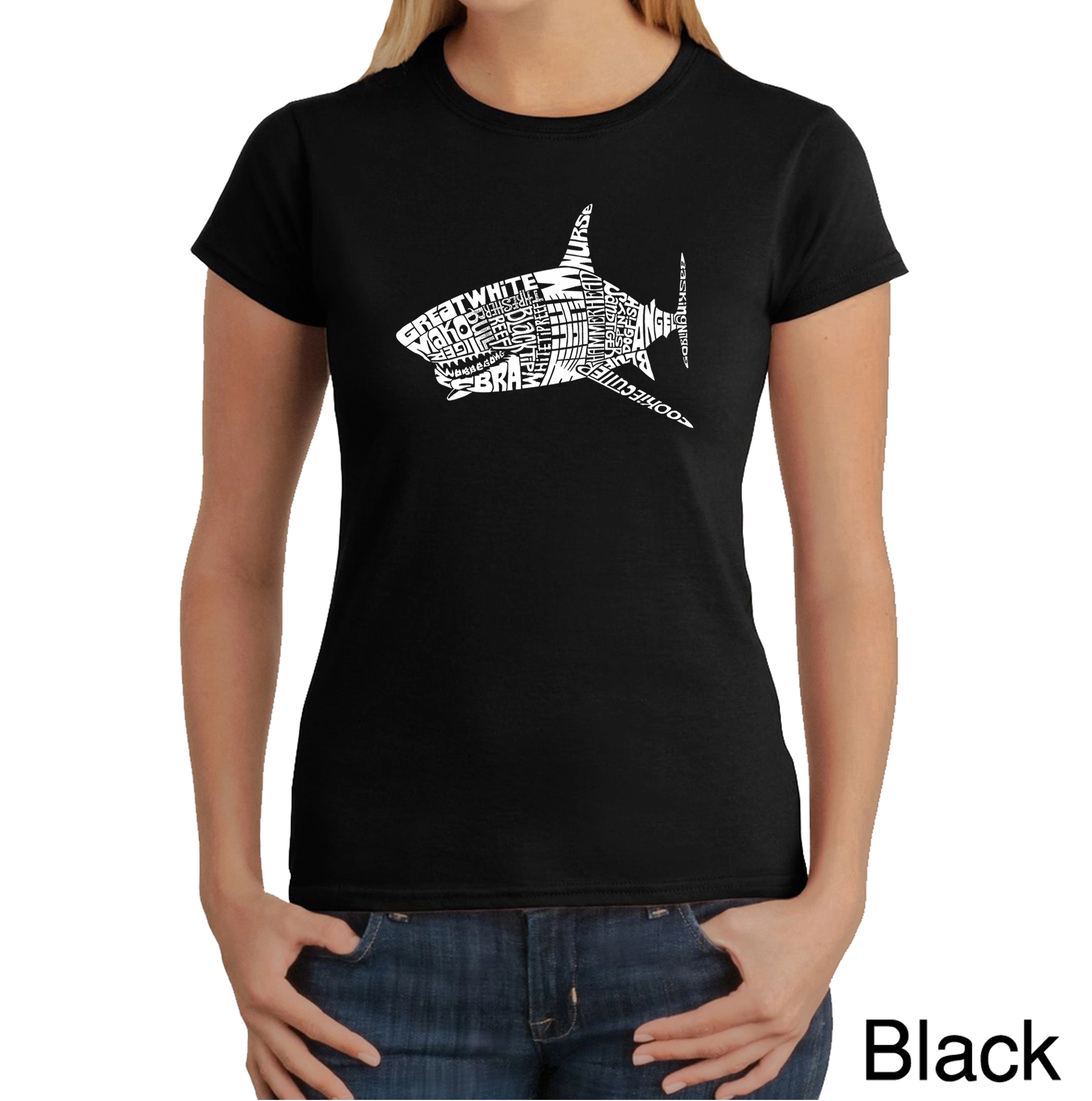 LA Pop Art Women's Word T-Shirt - Species Of Shark