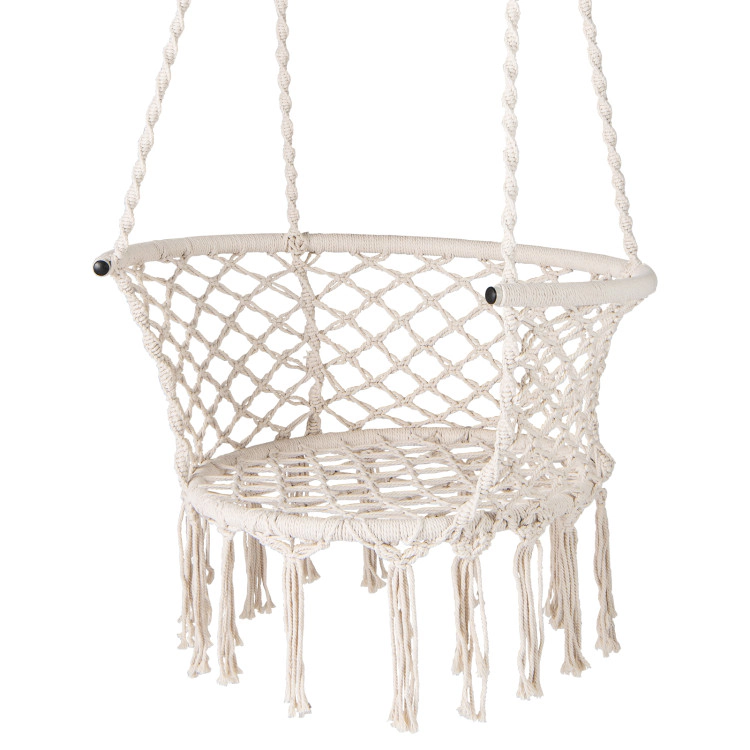 Hivvago Hammock Chair Macrame Swing Hanging Cotton Rope Chair