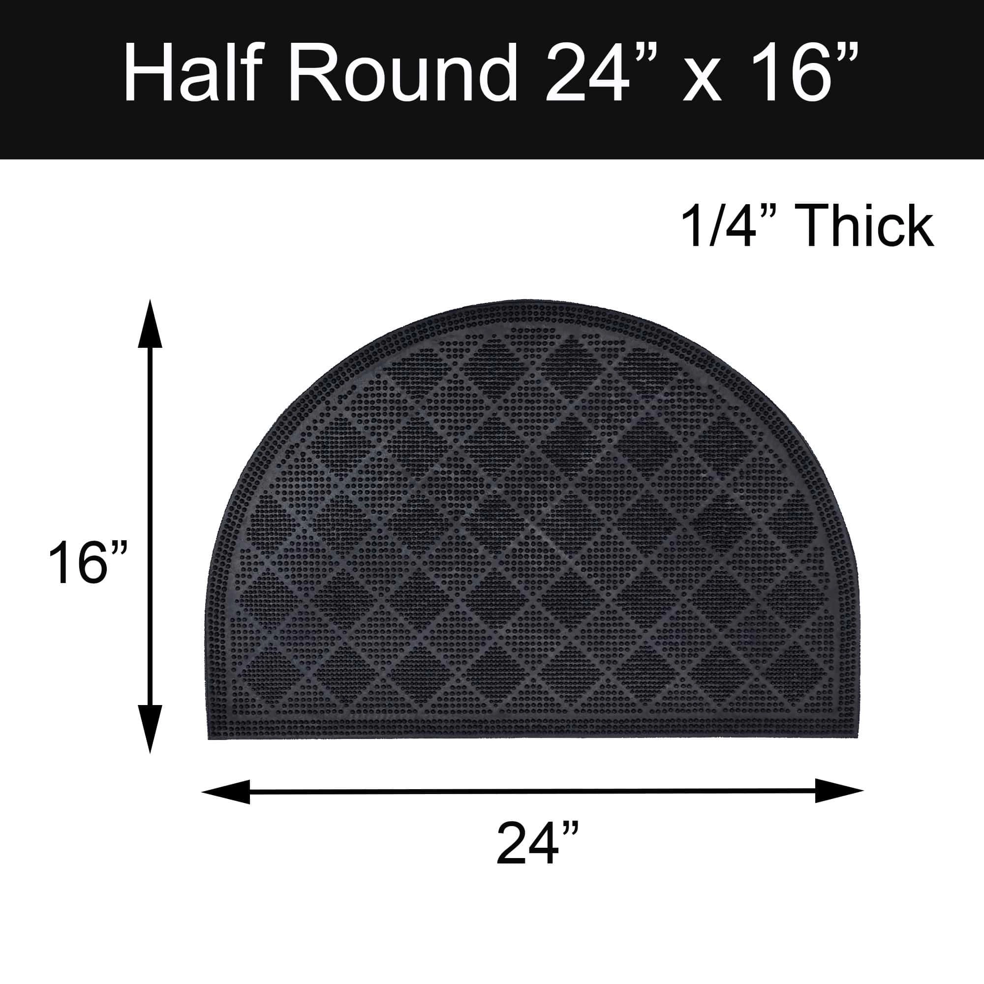 Evideco French Home Goods Black Drew Checkerboard Rubber Doormat 24 x 16 Inches