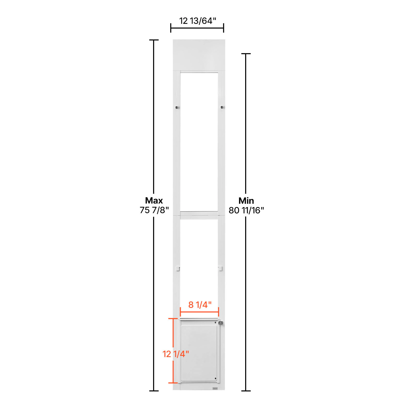HONGGE Sliding Glass Dog Door for Medium Dogs up to 40 lbs, Rotating Hinge, Triple-Layer Insulated Flap