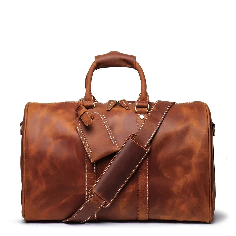 Steel Horse Leather Unisex The Brandt Weekender | Small Leather Duffle Bag