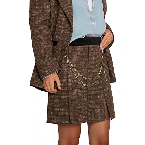 Belle & Bloom Set Me Free Tweed Skirt