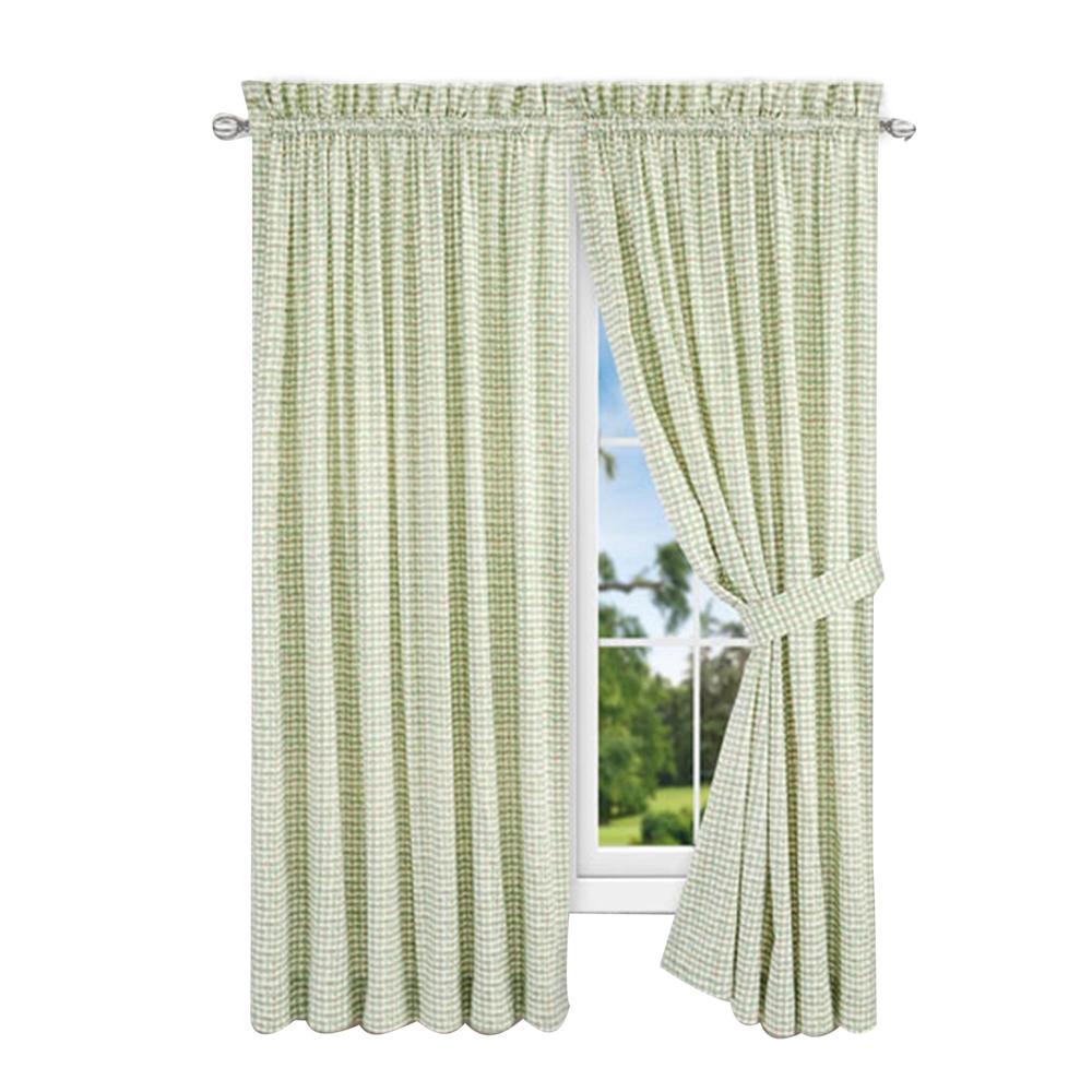 Ellis Curtain Davins 100 Percent High Quality 2-Piece Window Rod Pocket Panel Pairs With 2 Tie Backs 90" x 63" SPA