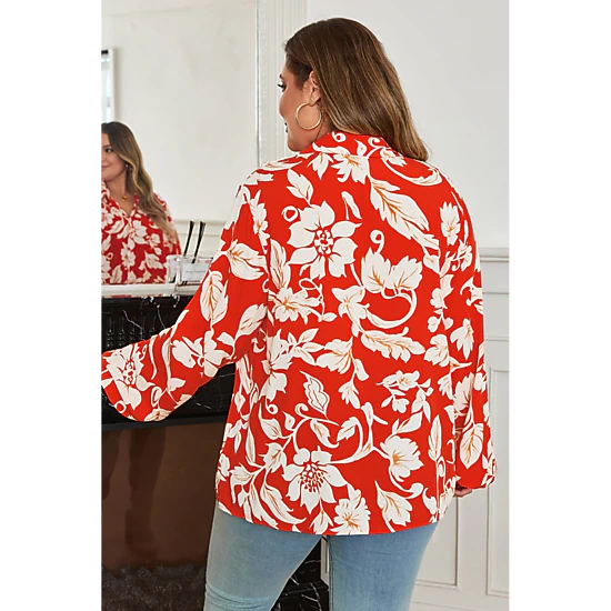 Threaded Pear Women's Shelby Print Loose Up PLUS Shirt