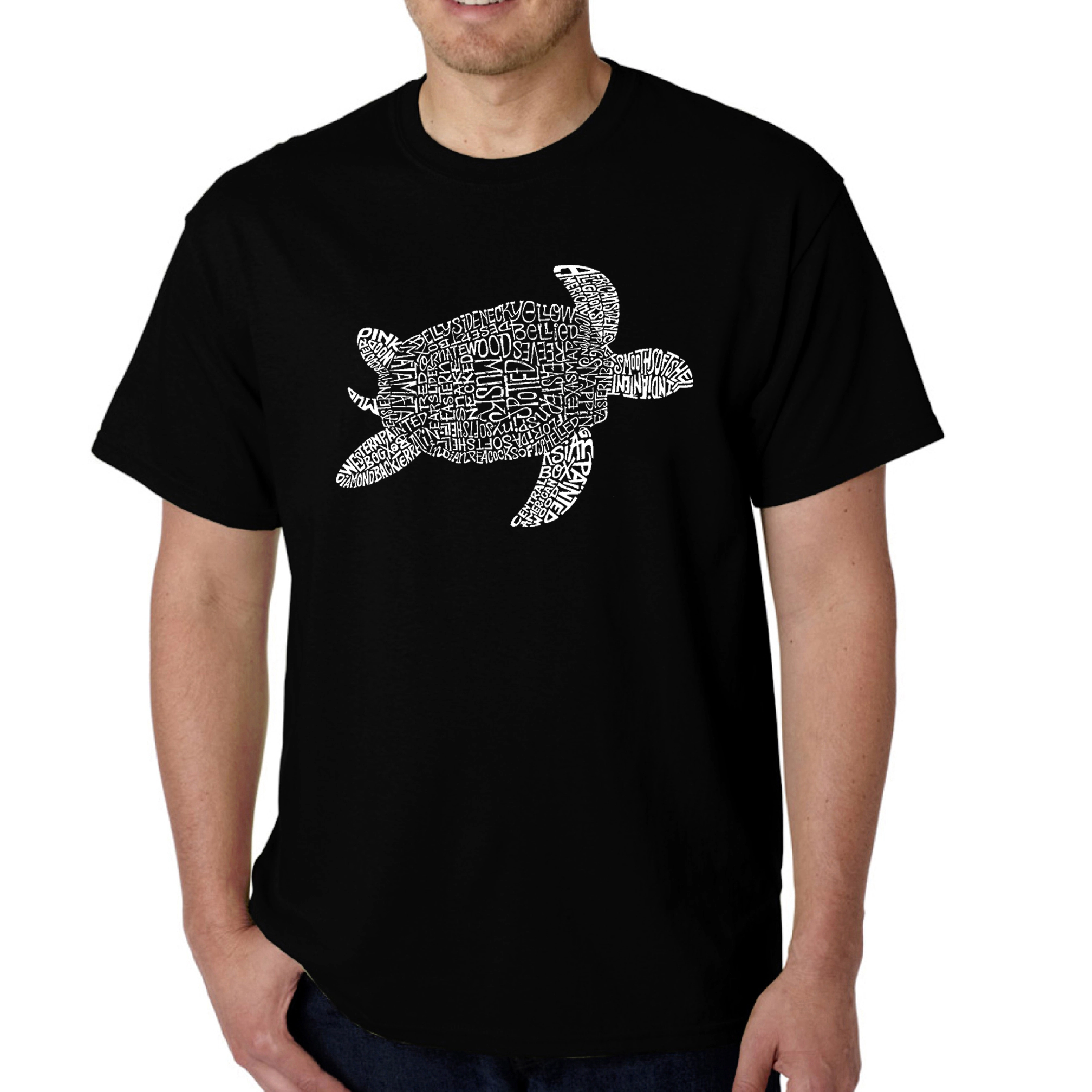 LA Pop Art Men's Turtle Word T-Shirt