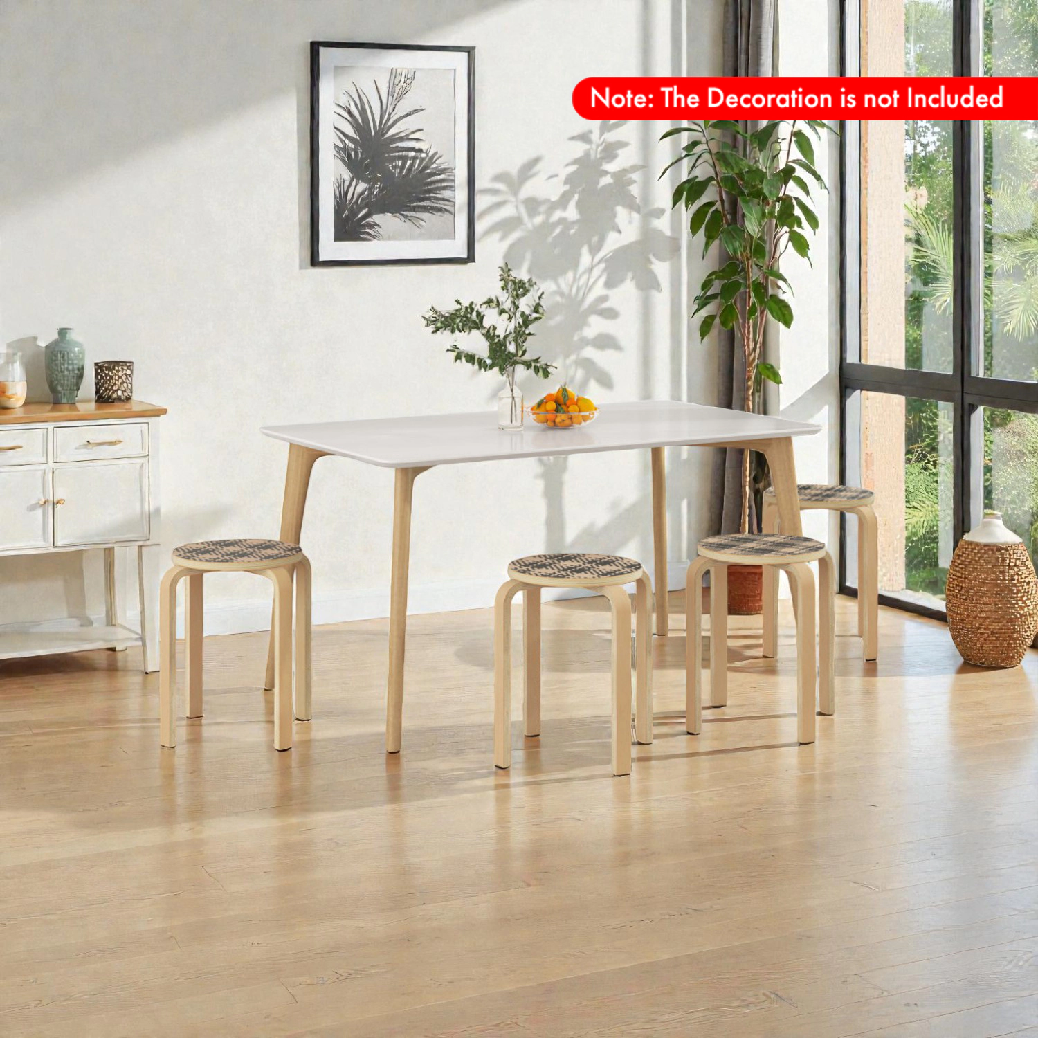 Hivvago Set Of 4 Stackable Bentwood Dining Chairs With Round Top