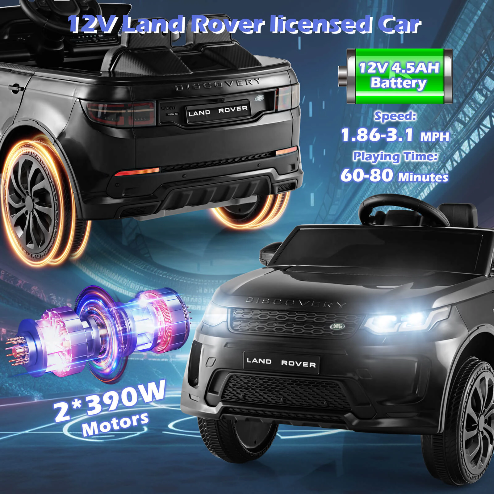 Costway 12V Kids Ride On Car Licensed Land Rover Electric Vehicle w/ Remote Control