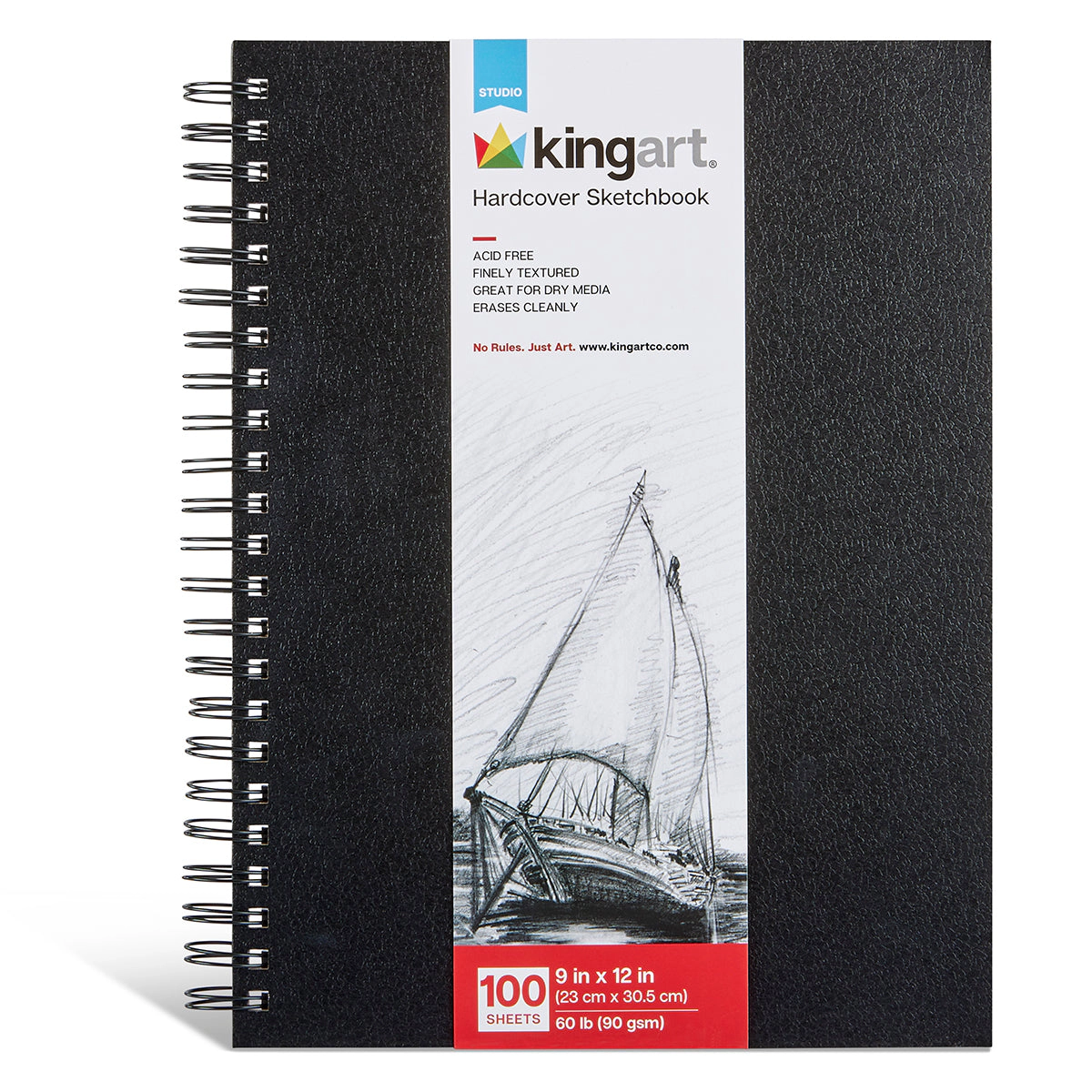KINGART Studio Hardcover Sketchbook 9" x 12" - 100 Sheets