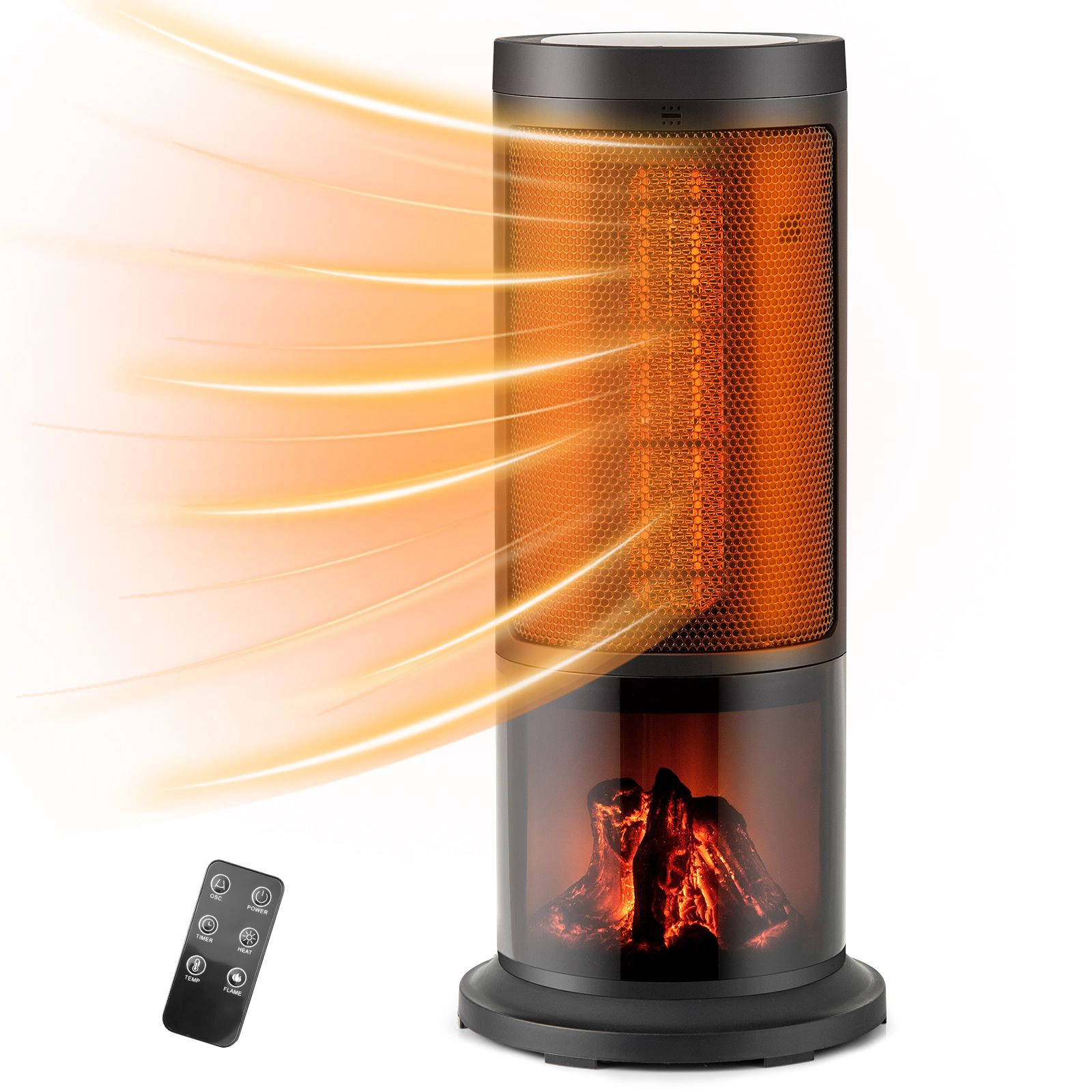 SlickBlue 17" Electric Space Heater with 135° Oscillation and Remote