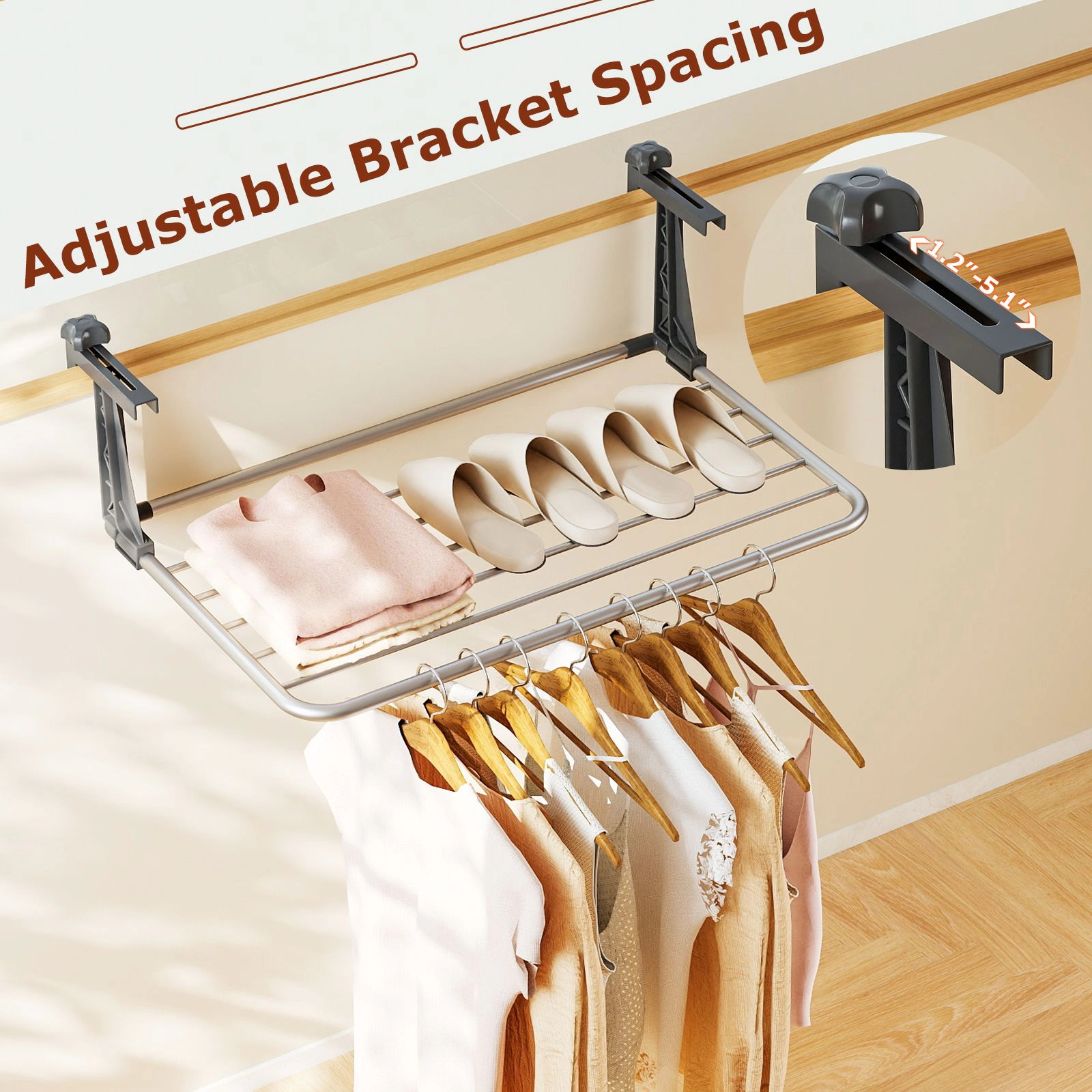 SlickBlue Portable Folding Towel Drying Rack, 7-Bar Aluminum