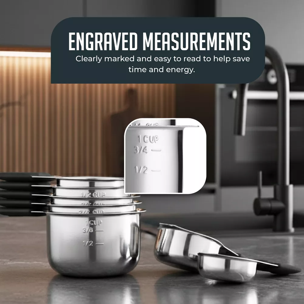 Luminuxe 10 Piece Mixing Bowls & Measuring Cups Set, Stainless Steel Mixing Bowl with Lids, Magnetic Measuring Cups