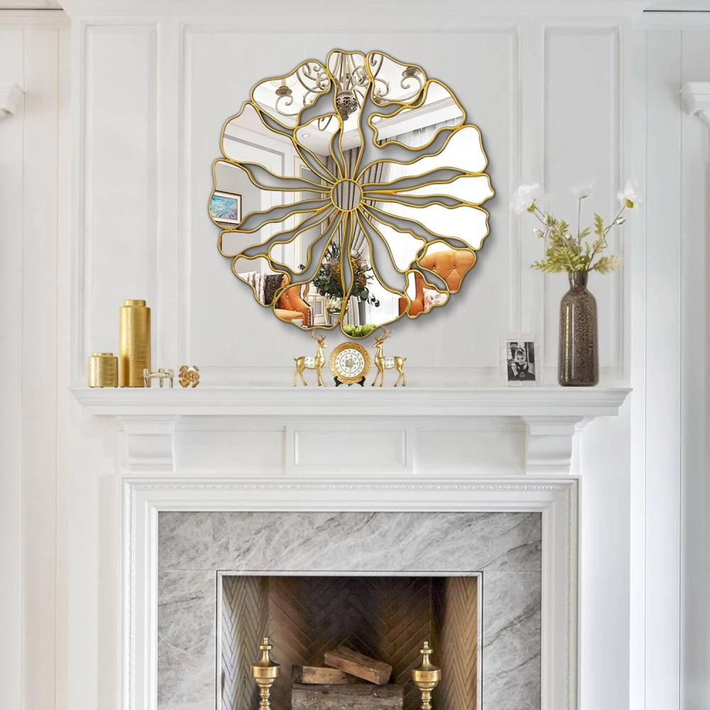 Arcana Aramun Large Round Flower Accent Mirror