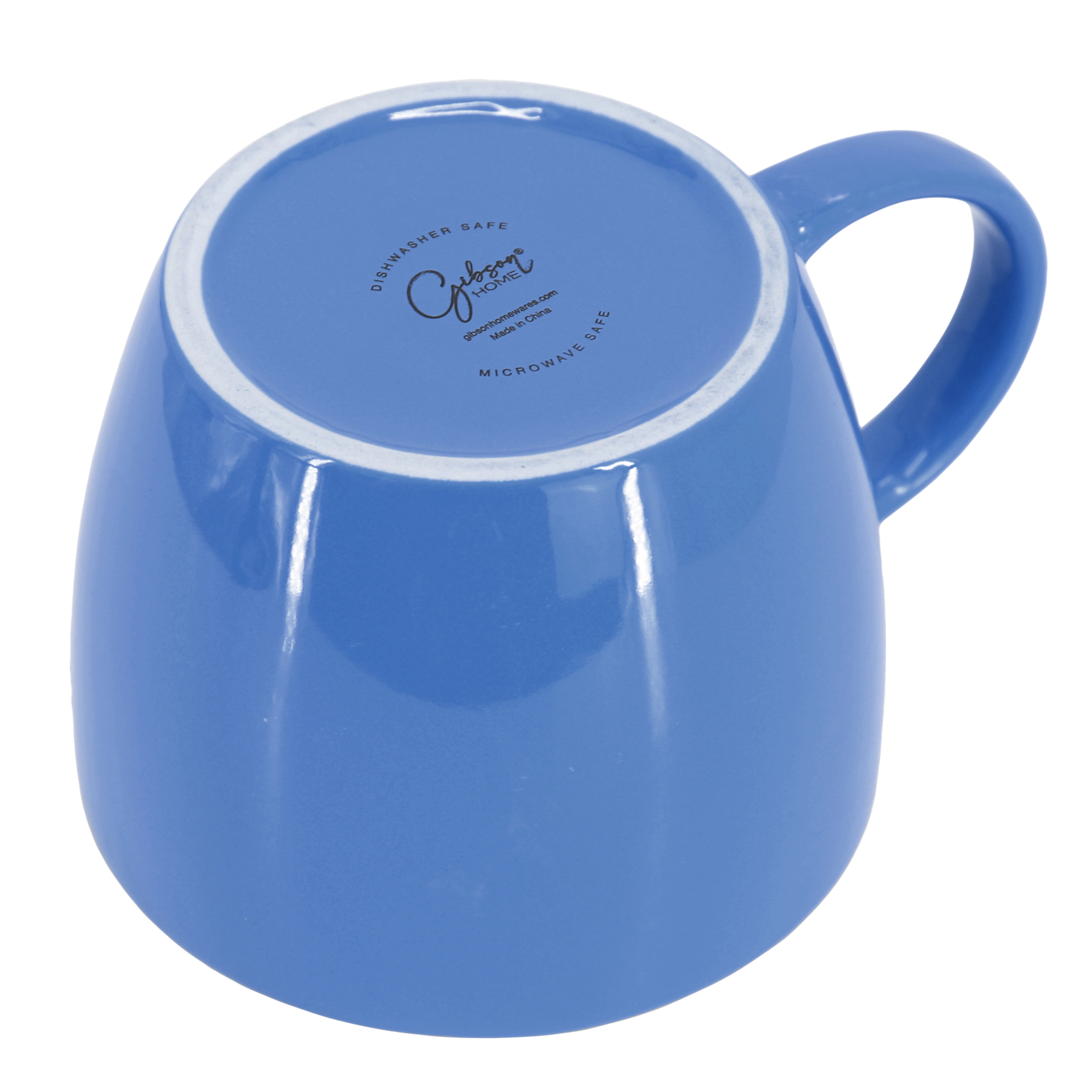 Gibson Home On The Go 4 Piece 25 Ounce Stoneware Soup Cup Set with Lid Blue