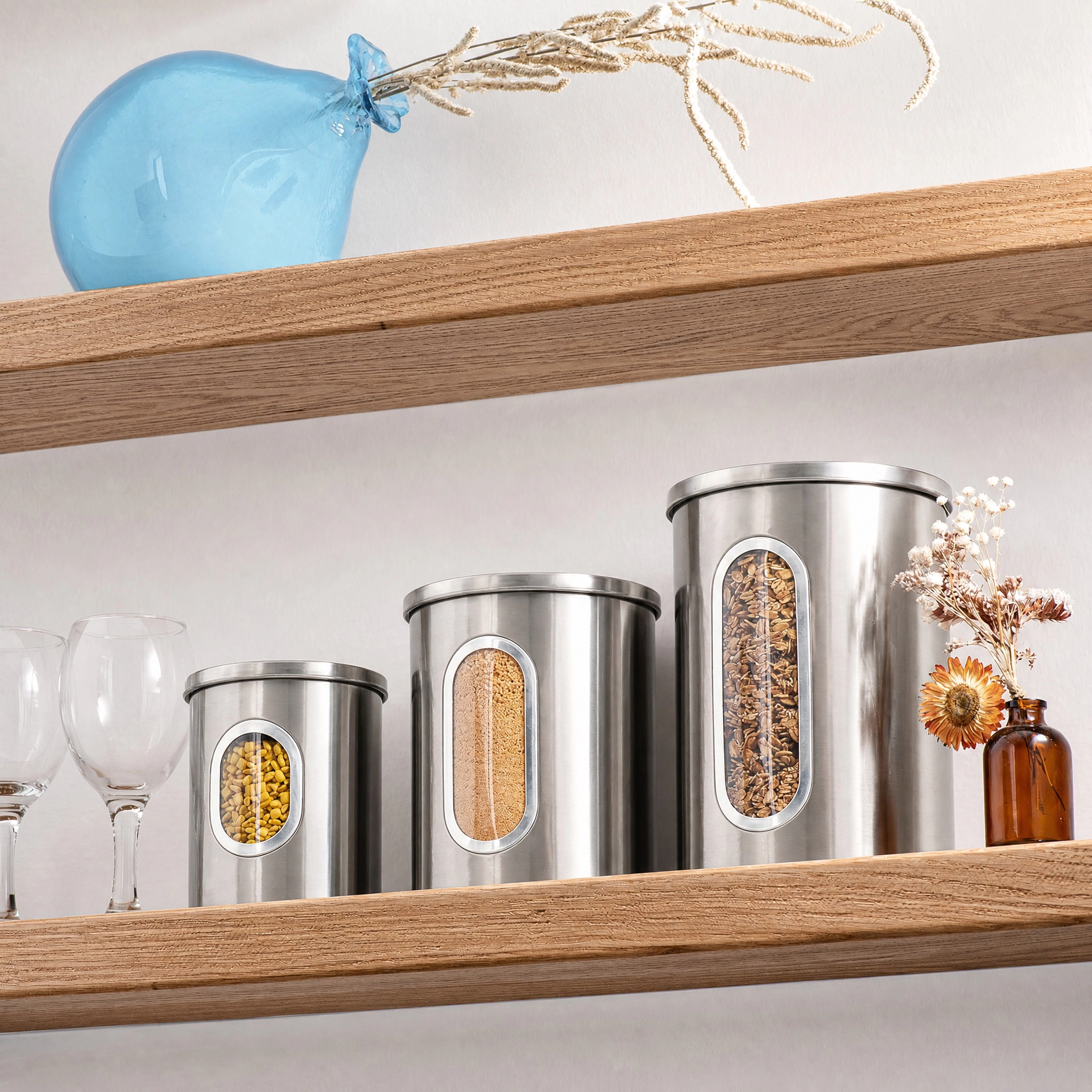 Mega Casa Stainless Steel Containers Set of 3 for Kitchen