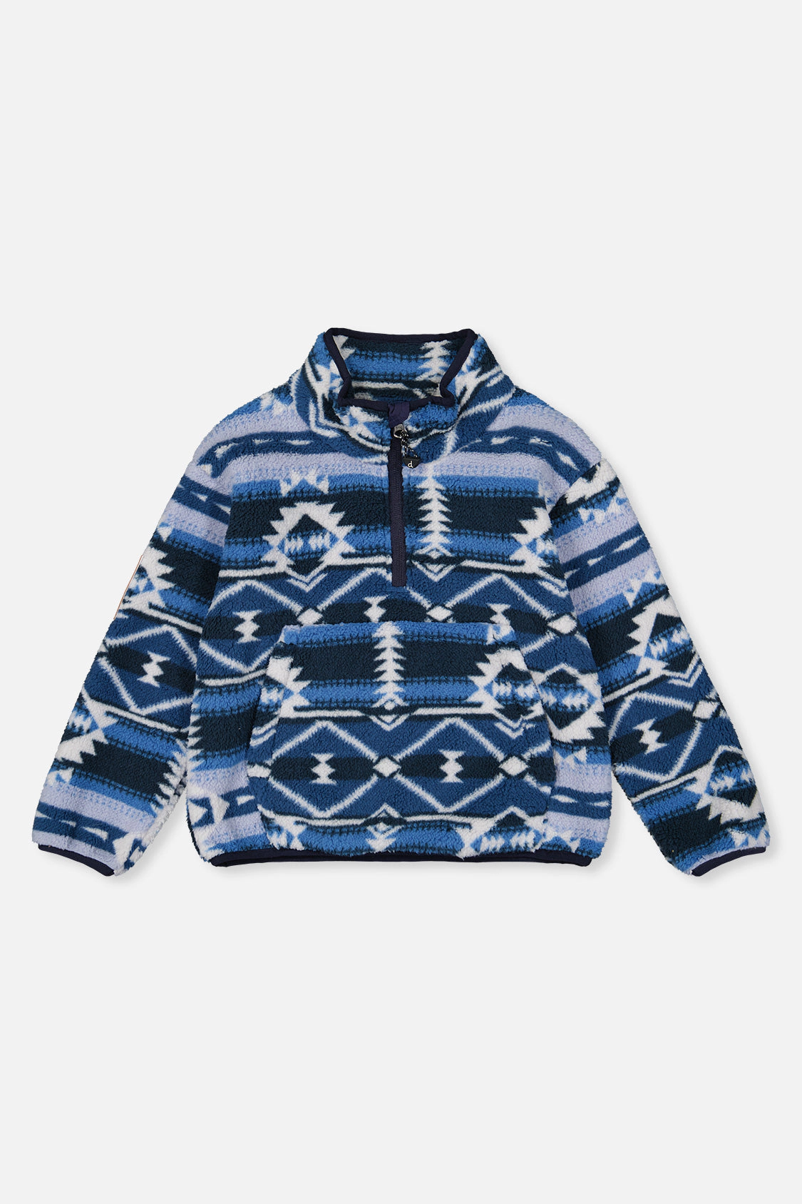 Deux par Boys Aztec Pattern Mid-Season Plush Pullover Jacket