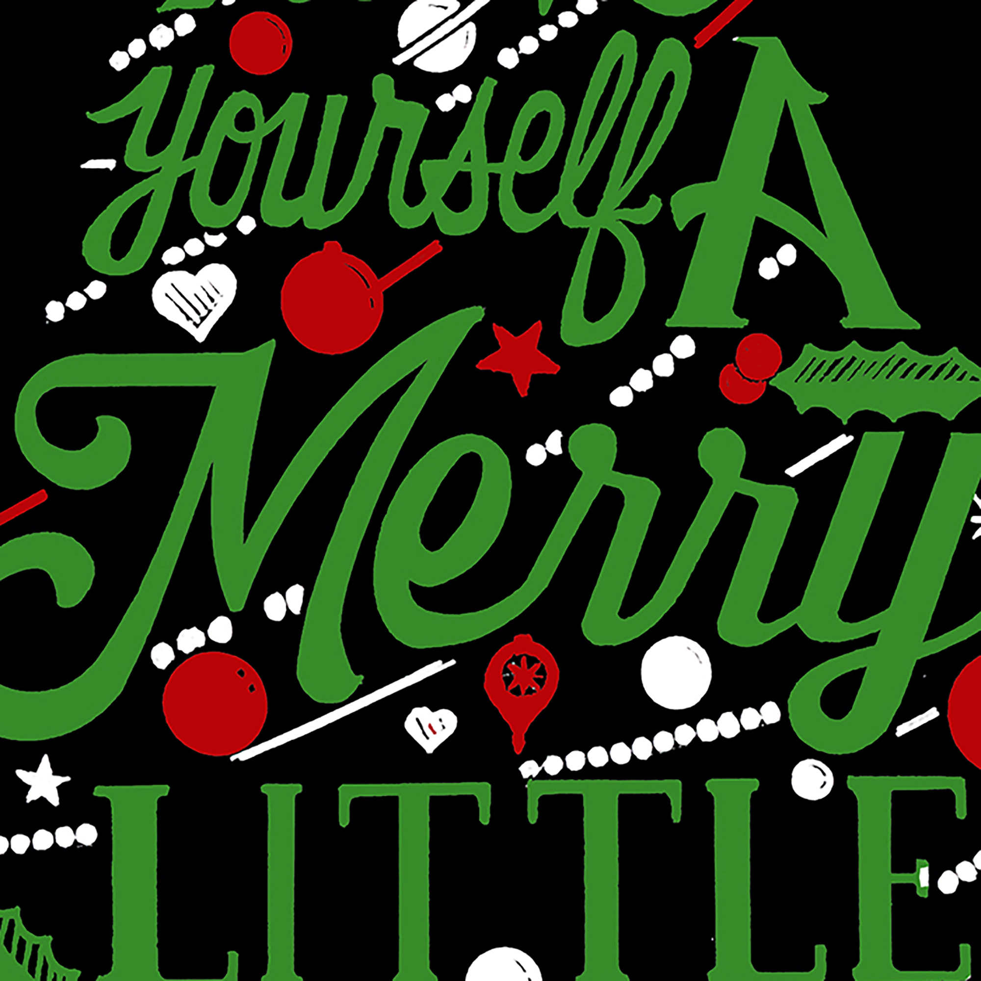 LA Pop Art Men's Cotton/Poly Blend Word T-Shirt - Have Yourself A Merry Little Christmas