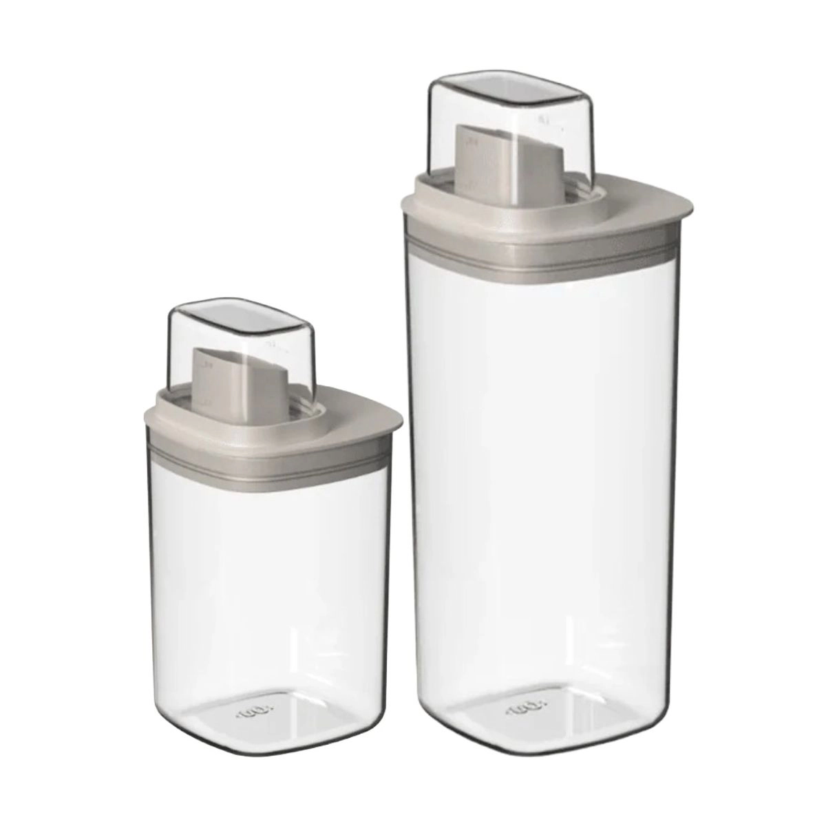 OU 34oz and 50oz Liquid Soap Laundry Detergent Dispenser Set 2 Pack, Clear Airtight w/ Measuring Cap