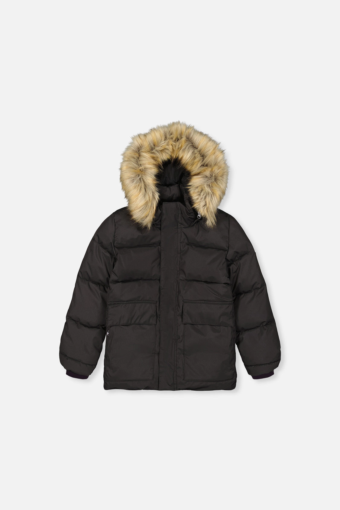 Deux par Unisex Winter Jacket with Faux-Fur Hood