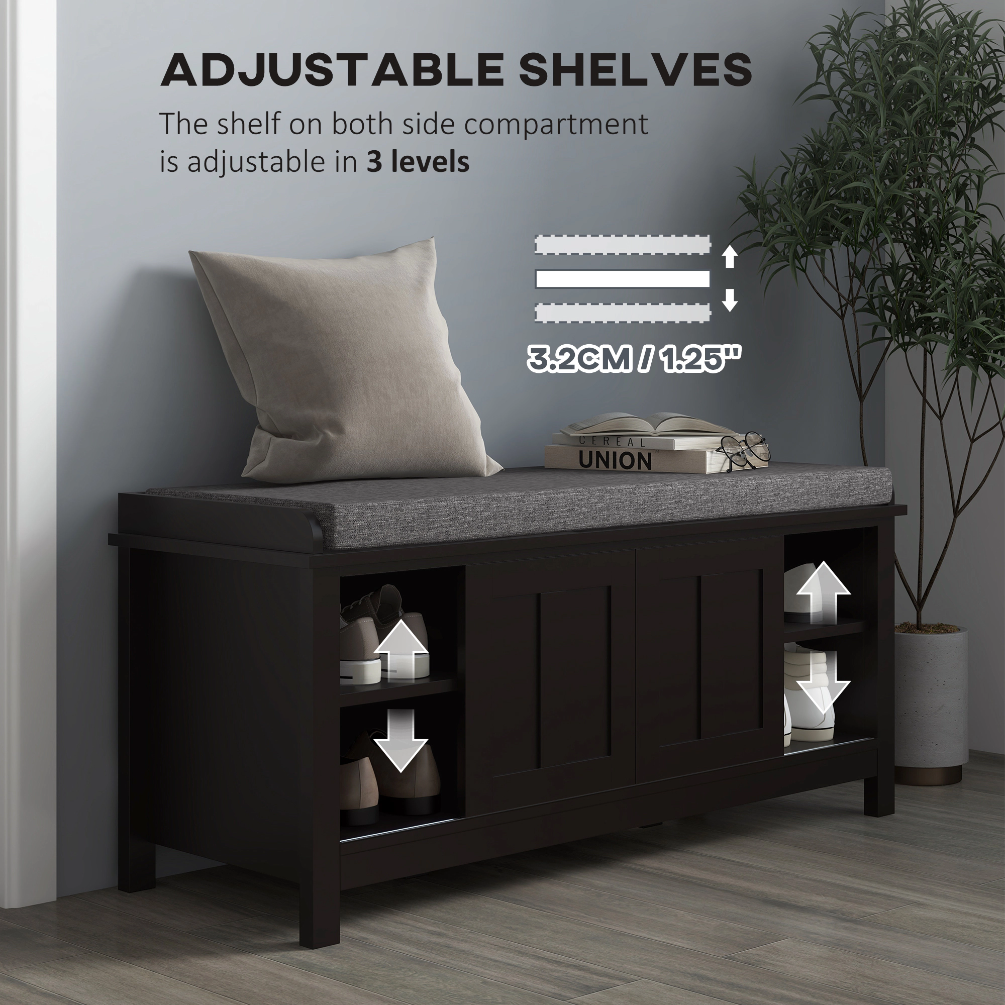 Hivvago Multi-Functional Shoe Storage Ottoman Bench