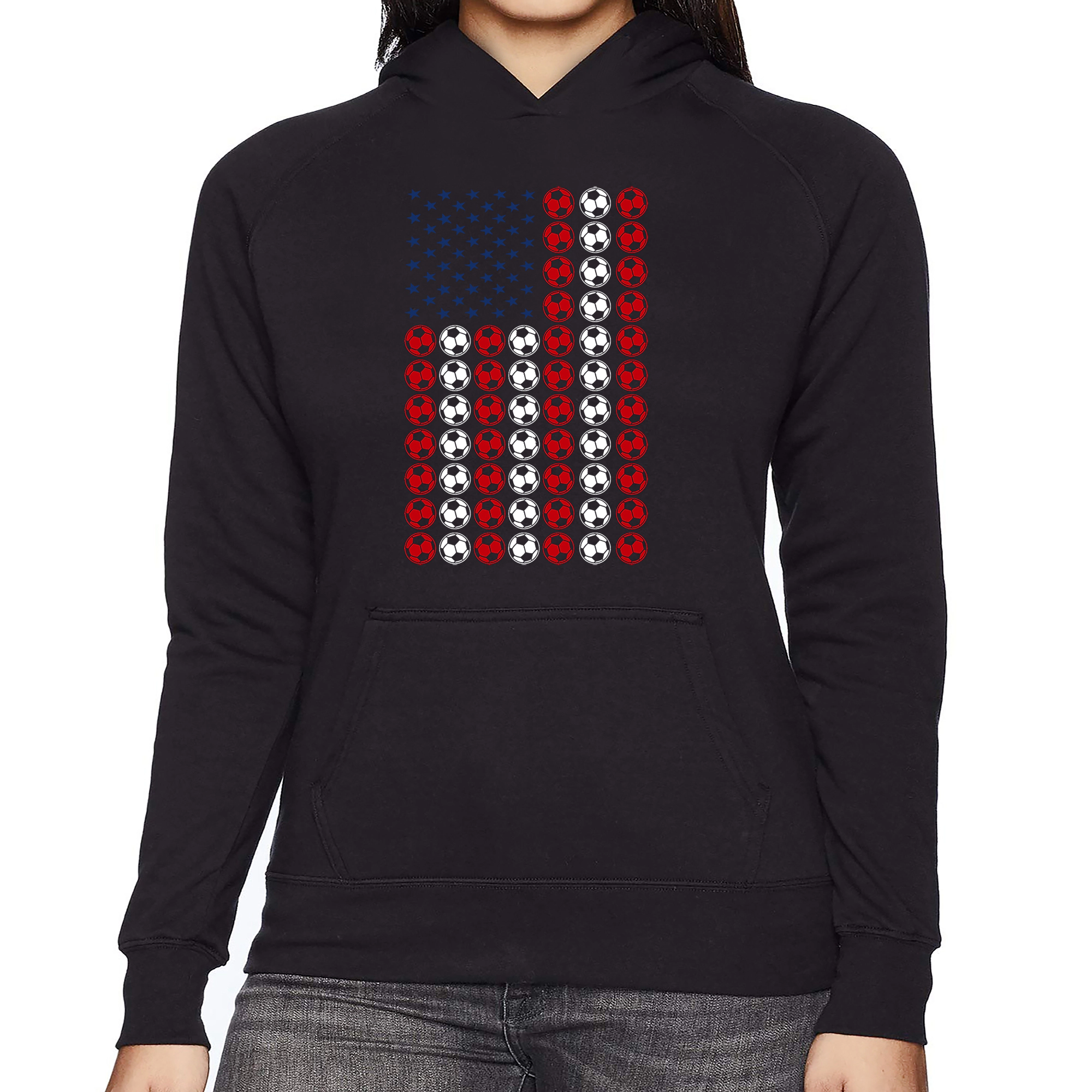 LA Pop Art Soccer Flag - Women's Word Hooded Sweatshirt