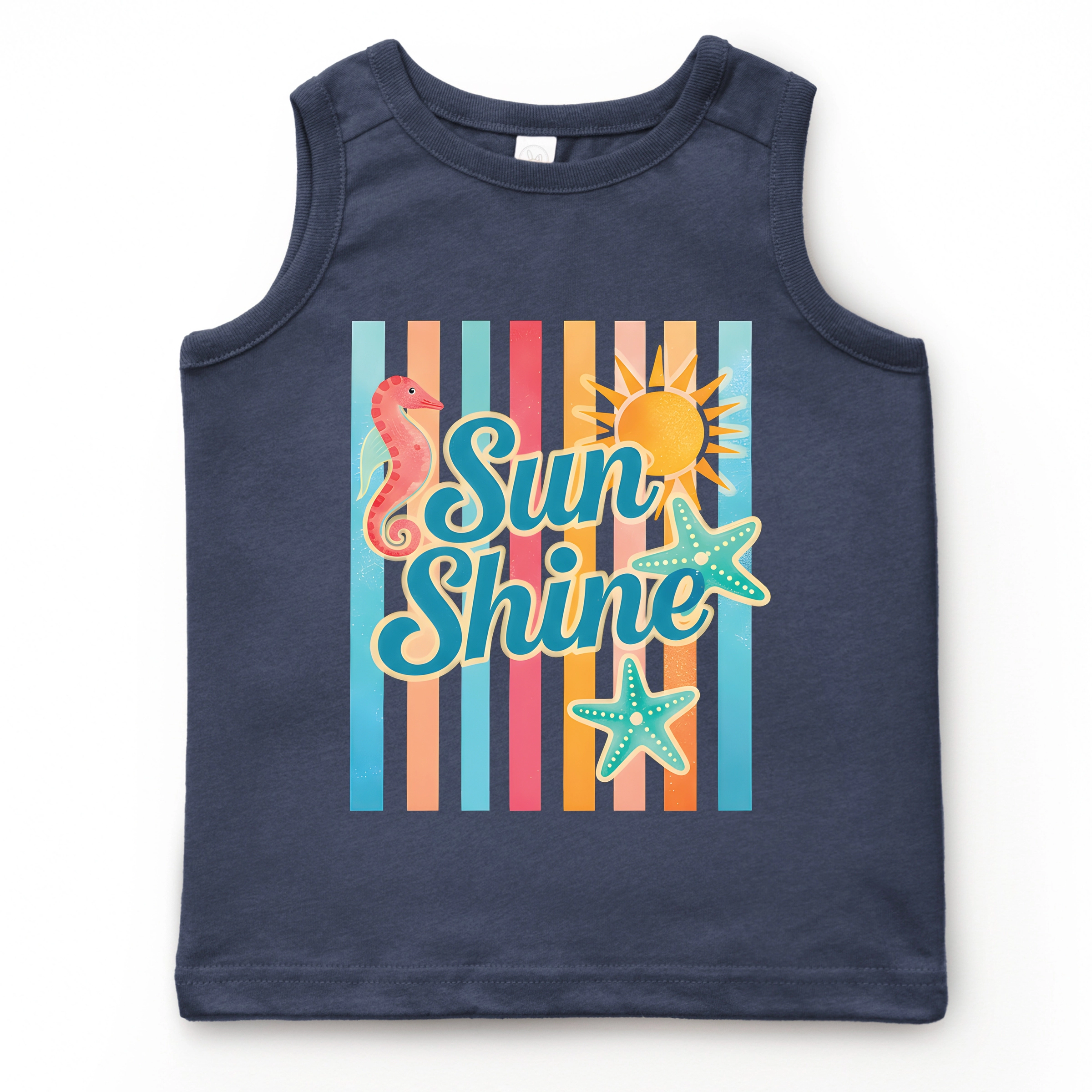 The Juniper Shop - Sunshine Seahorse Stripes Youth Tank Top