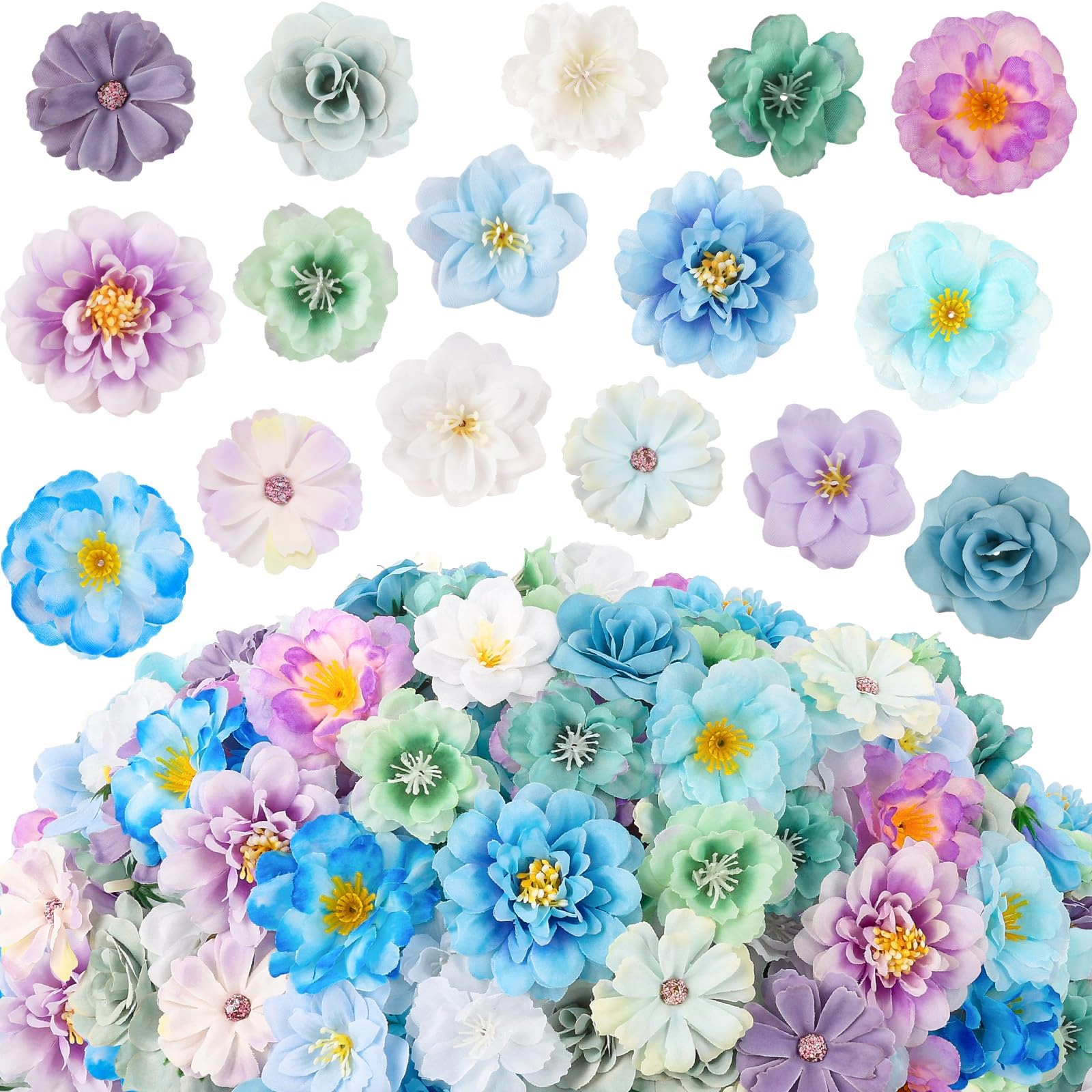 PUPWE Artificial Mini Flower Heads For Crafts