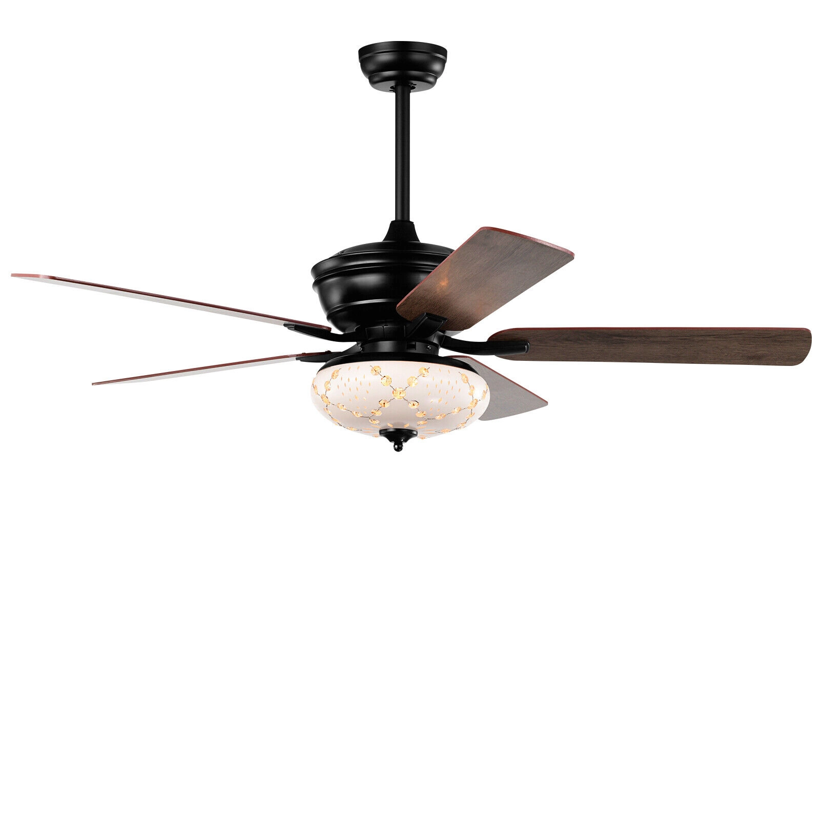 SUGIFT Black 5-Blade Retro Ceiling Fan with Remote Control and 3 Wind Speeds 52-in Dia 5520-CFM Airflow