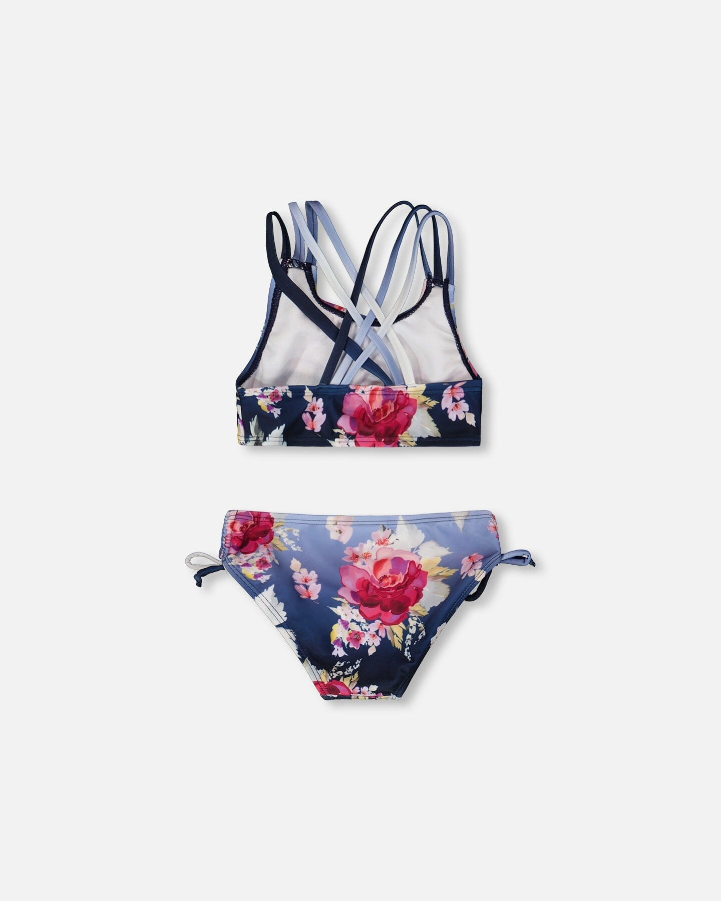 Deux par Girls Rose Print Top and Bottom Two-Piece Swimsuit