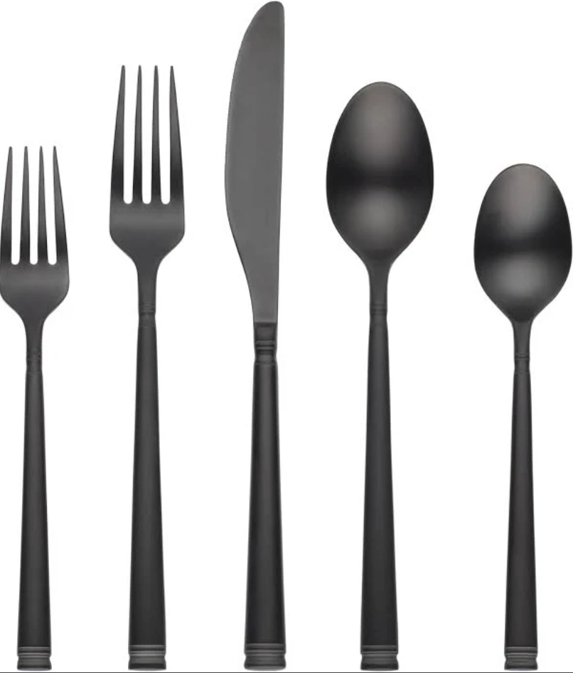 Cambridge Emmy Black Satin 20-Piece Flatware Set