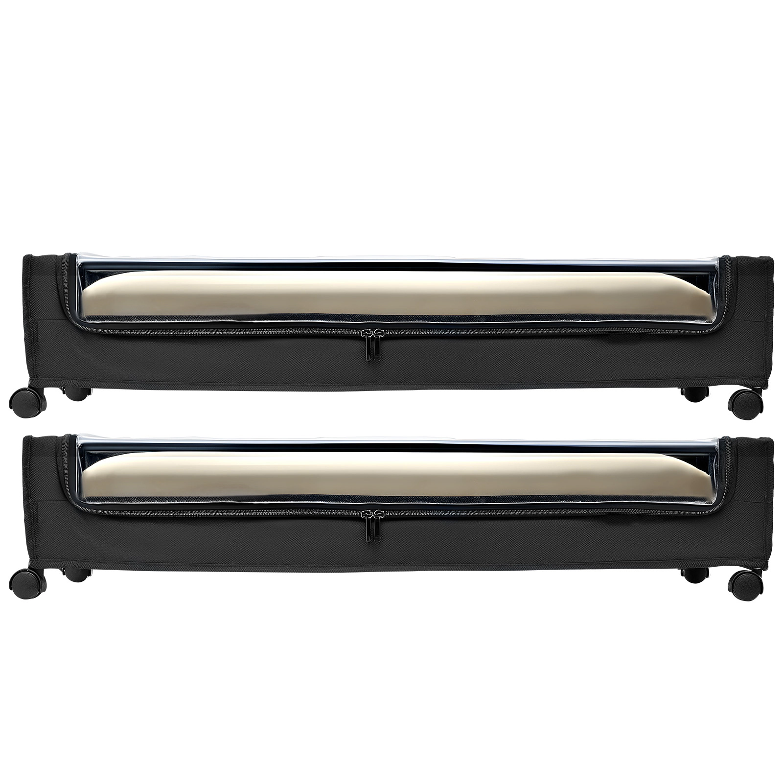HONGGE Under Bed Storage with Wheels, Underbed Containers Lid, Shoe Organizer