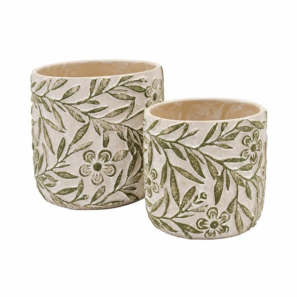 WOW PIONEER Durable Solid Cement Flower Planter Pot for Succulents Herbs Shrubs Indoor Outdoor