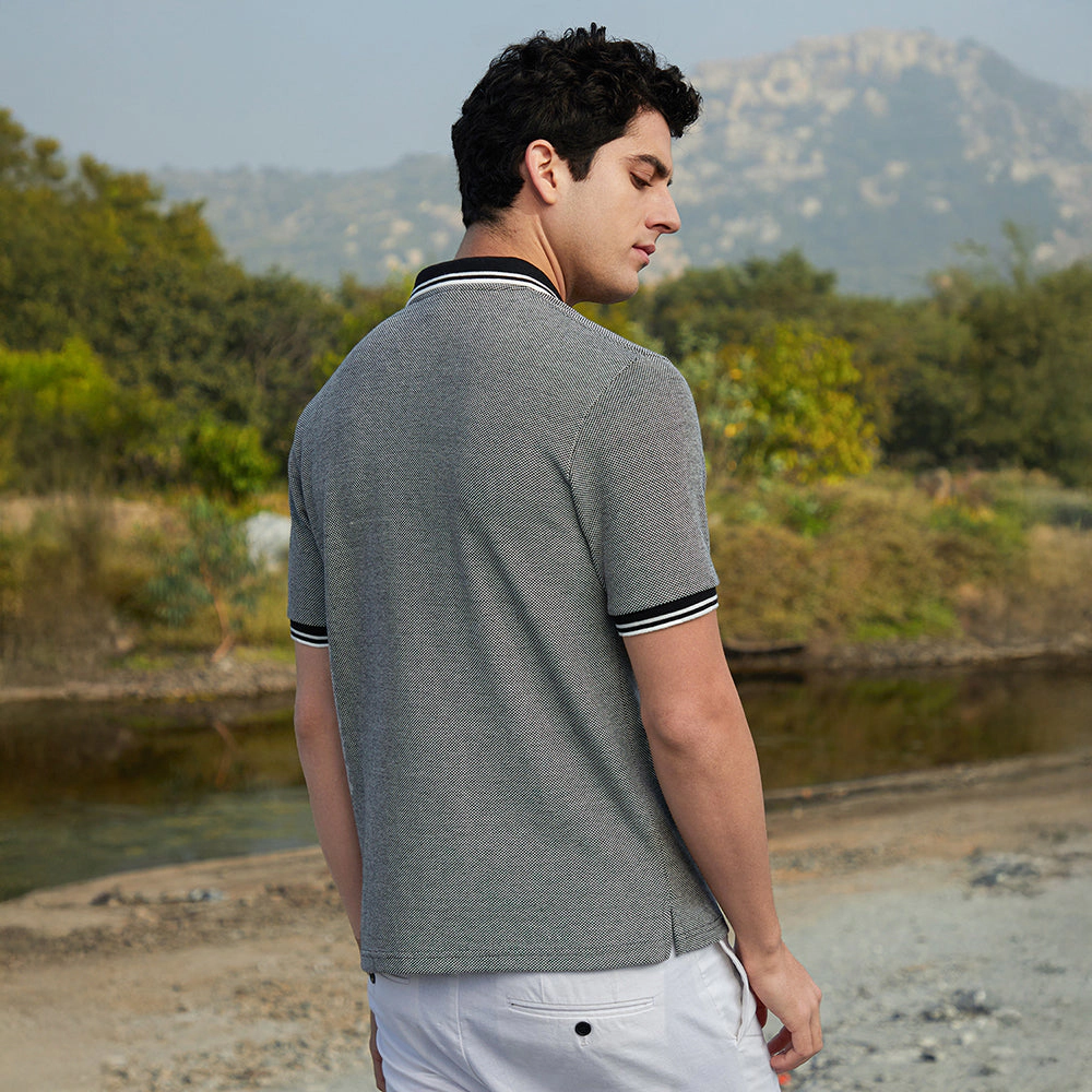 Duo-Hue Knit Polo T-Shirt