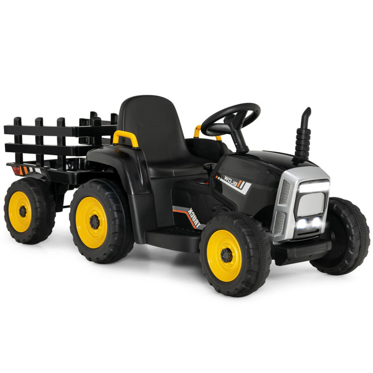 Hivvago 12V Ride on Tractor with 3-Gear-Shift Ground Loader for Kids 3+ Years Old